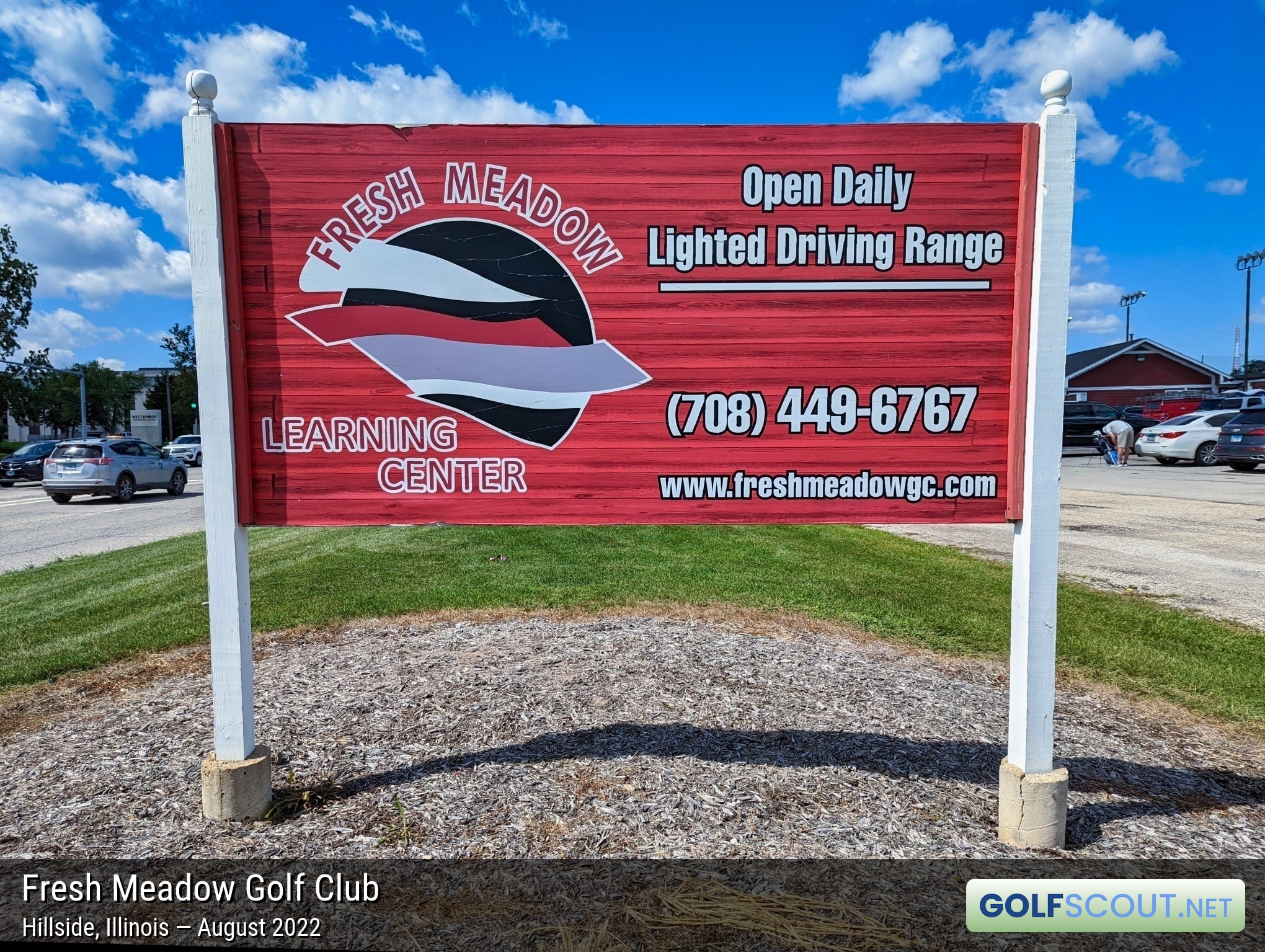 Sign at the entrance to Fresh Meadow Golf Club