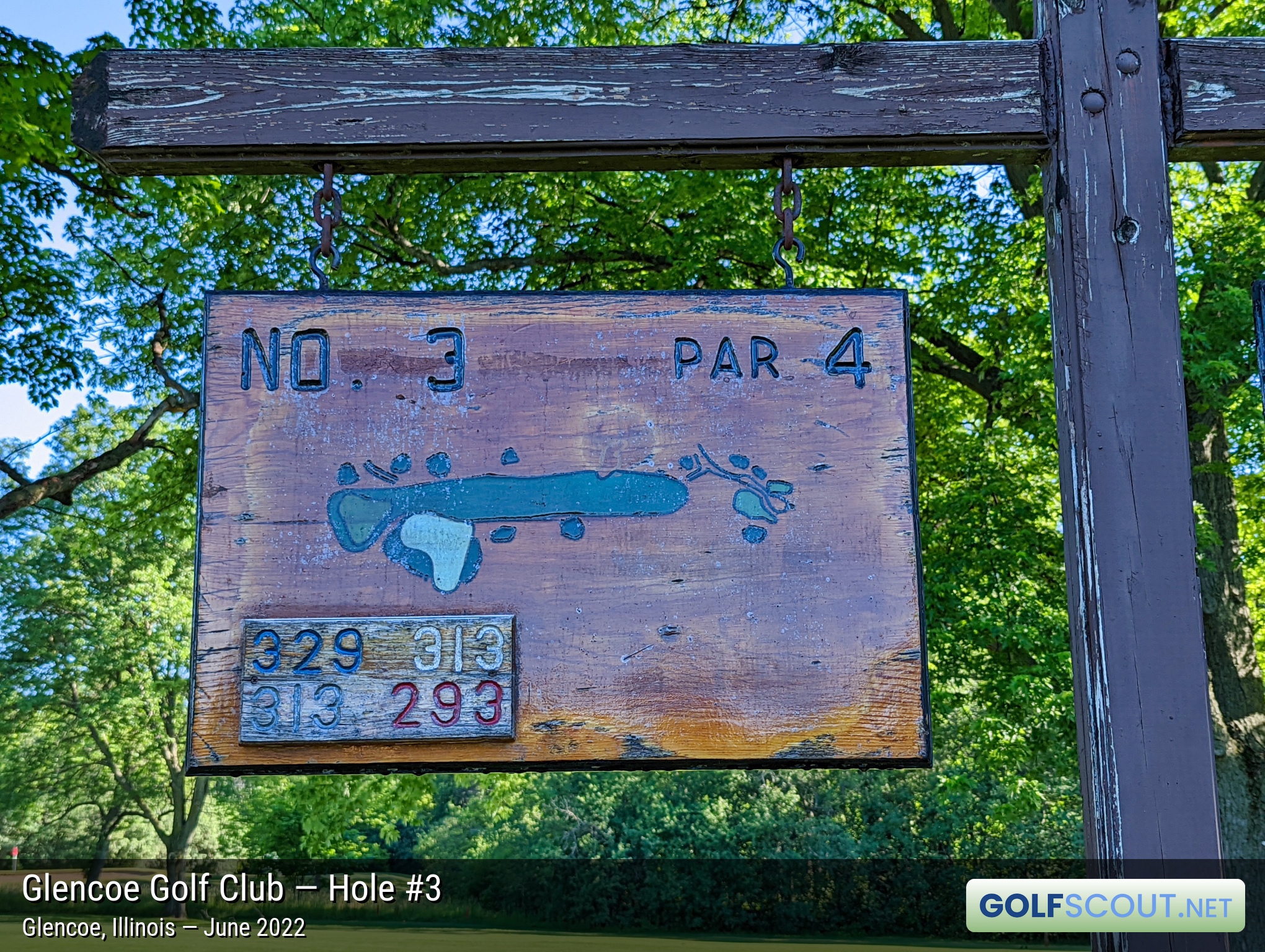 Photo of hole #3 at Glencoe Golf Club in Glencoe, Illinois. 