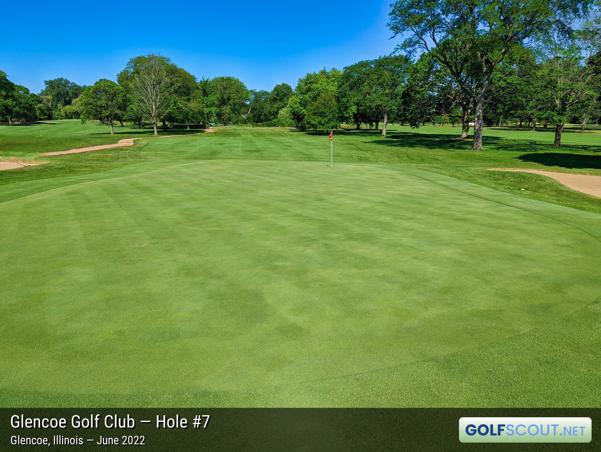 Photo of hole #7 at Glencoe Golf Club in Glencoe, Illinois. 