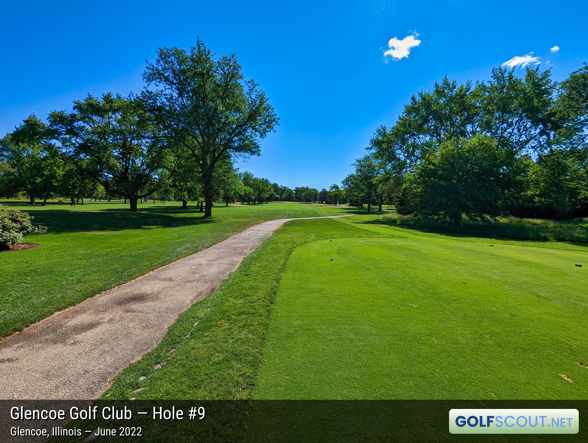 Photo of hole #9 at Glencoe Golf Club in Glencoe, Illinois. 