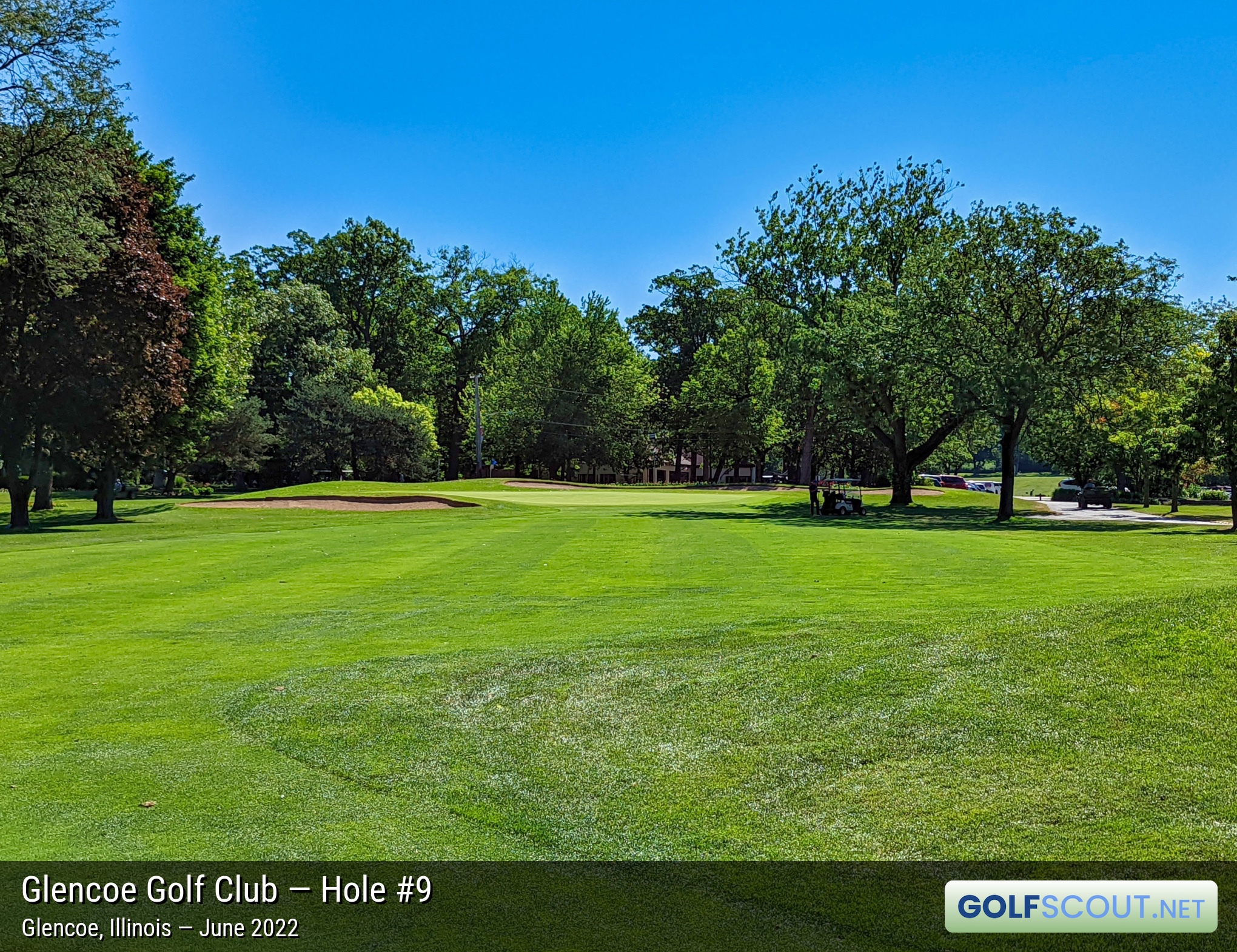 Photo of hole #9 at Glencoe Golf Club in Glencoe, Illinois. 