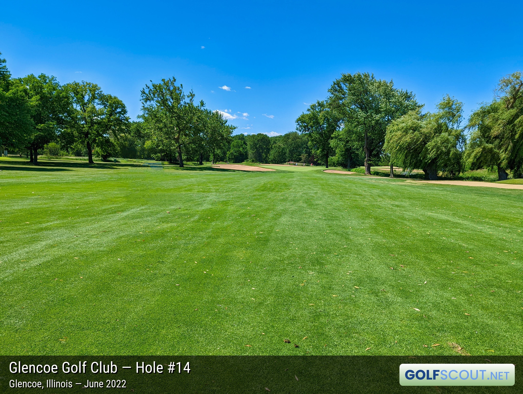 Photo of hole #14 at Glencoe Golf Club in Glencoe, Illinois. 