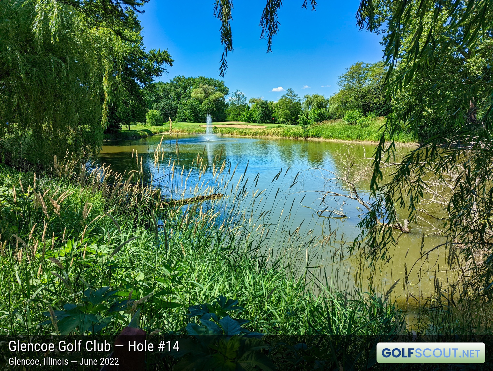 Photo of hole #14 at Glencoe Golf Club in Glencoe, Illinois. 