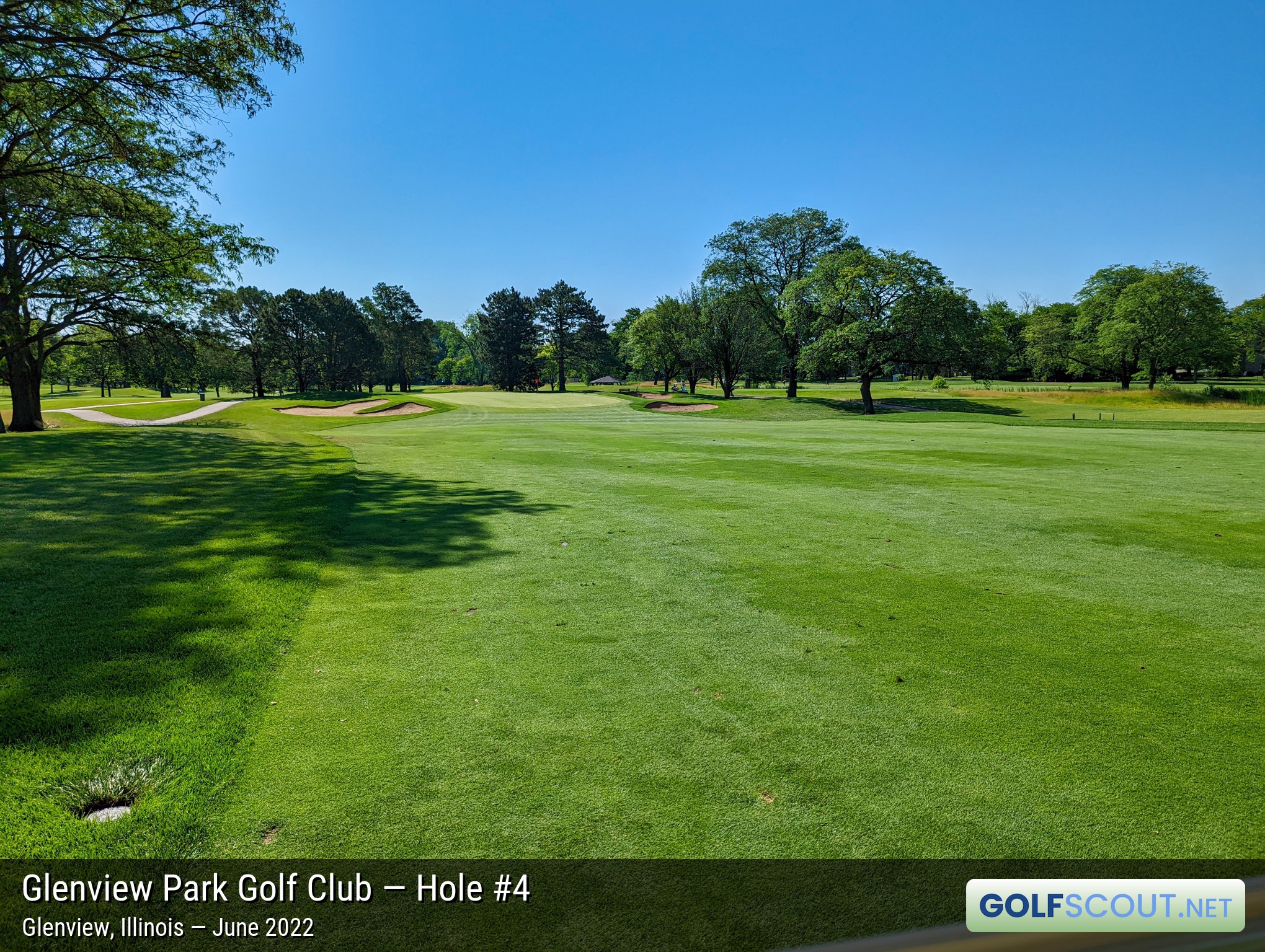 Photo of hole #4 at Glenview Park Golf Club in Glenview, Illinois. 