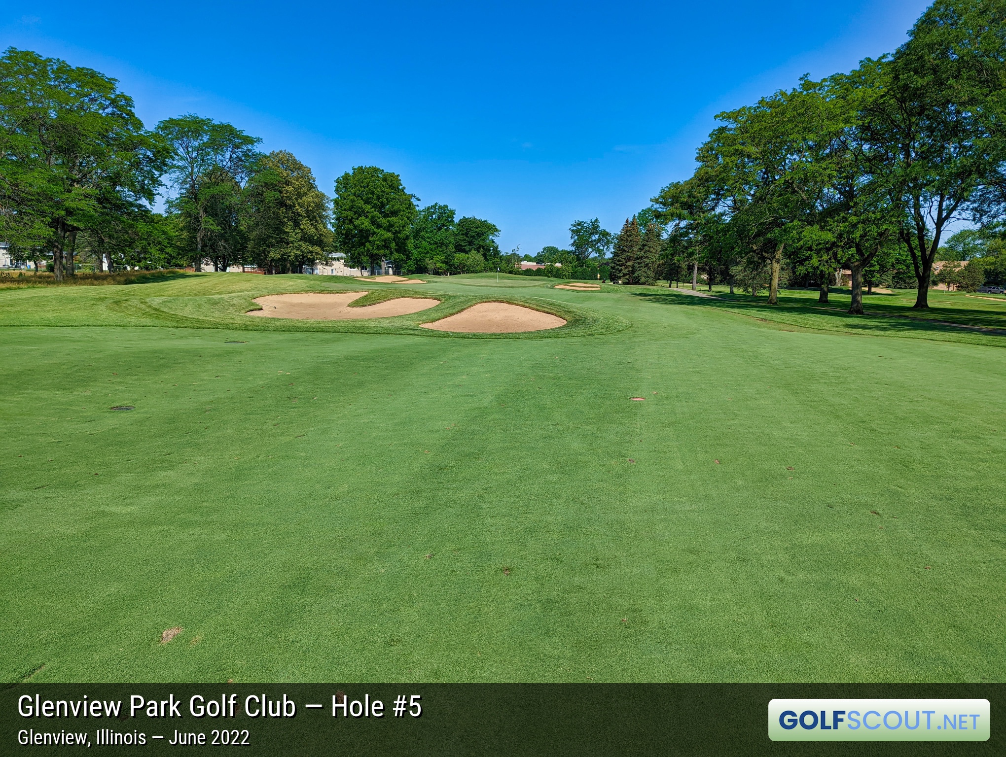 Photo of hole #5 at Glenview Park Golf Club in Glenview, Illinois. 