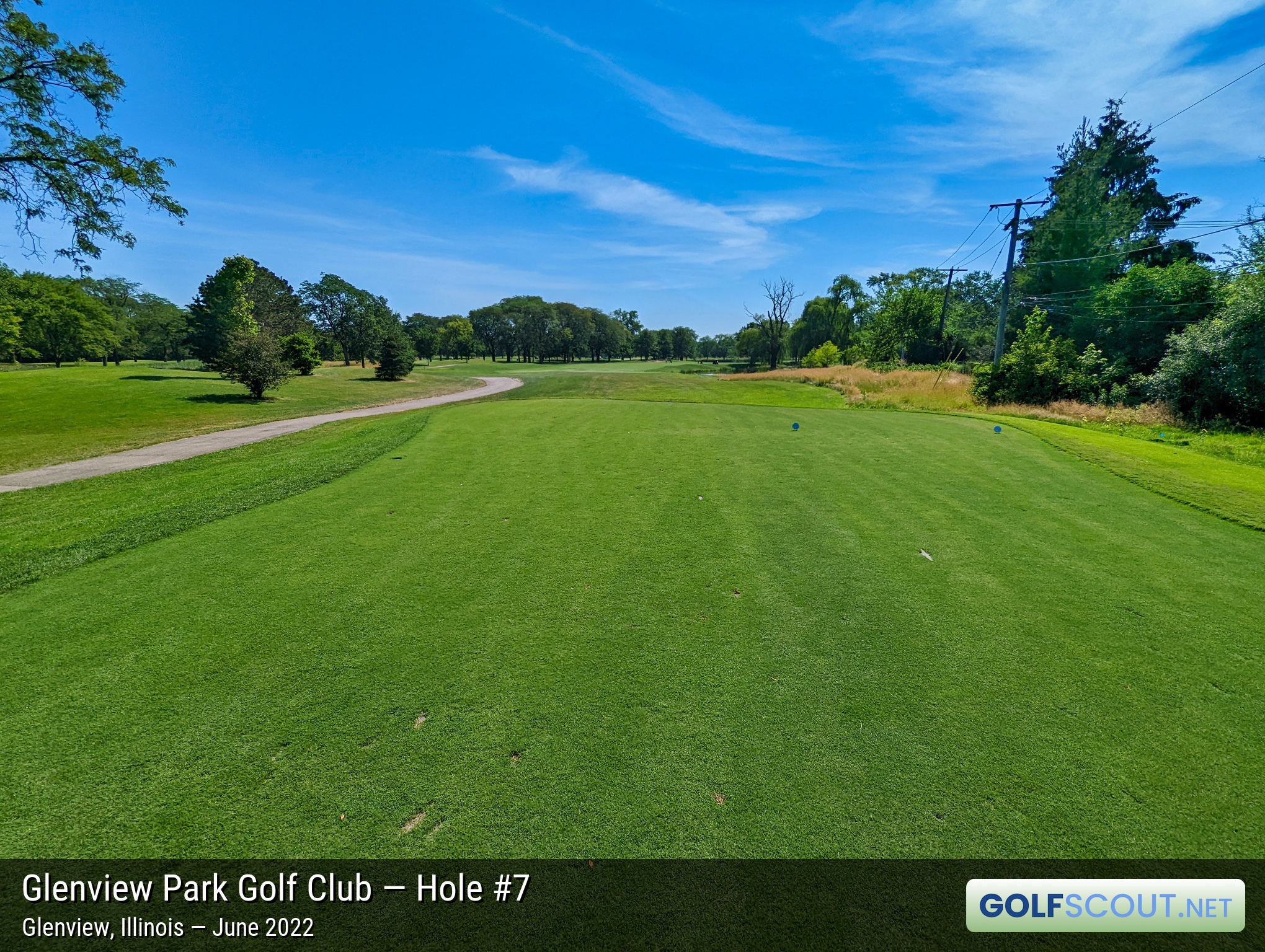 Photo of hole #7 at Glenview Park Golf Club in Glenview, Illinois. 