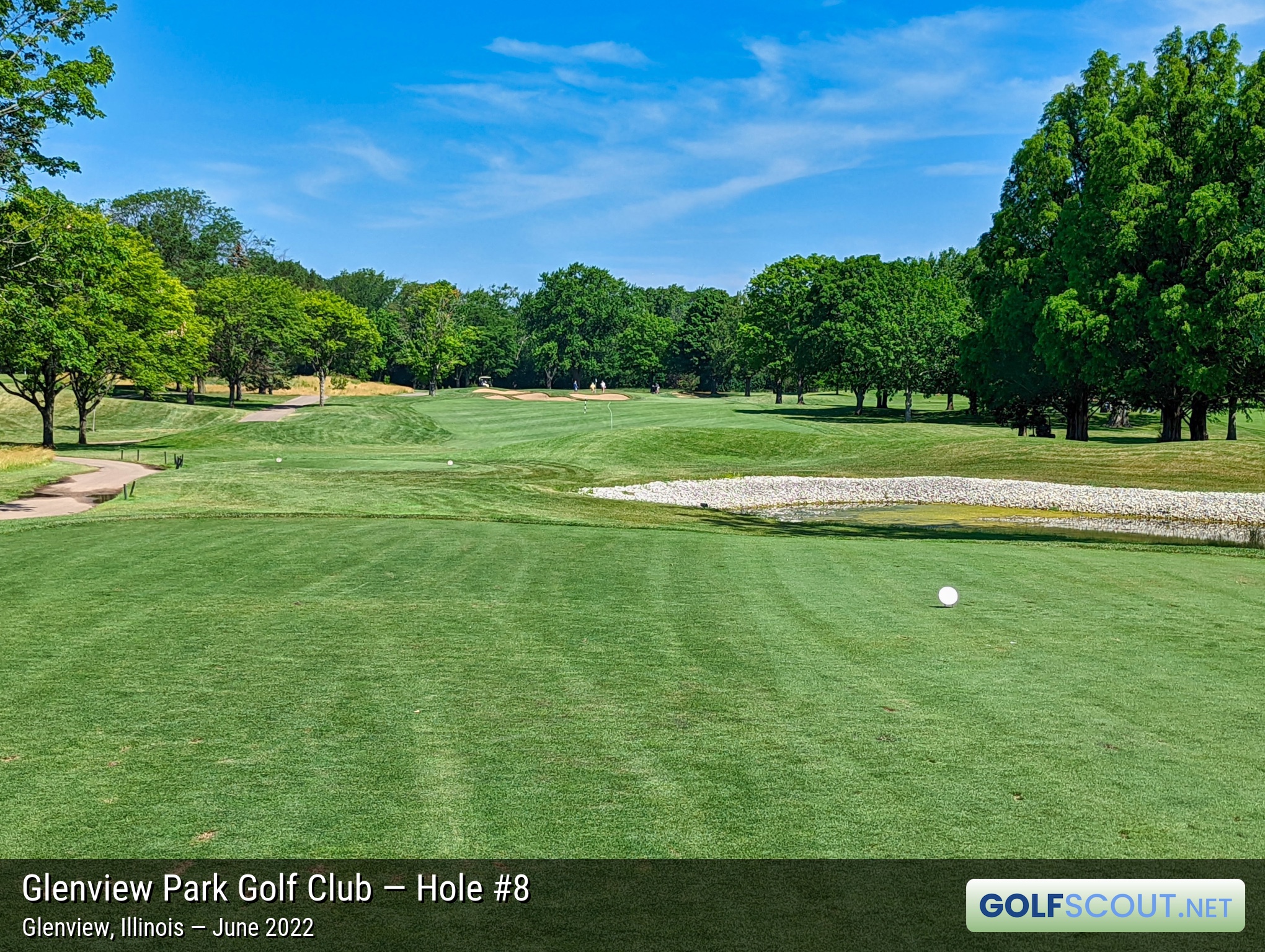 Photo of hole #8 at Glenview Park Golf Club in Glenview, Illinois. 