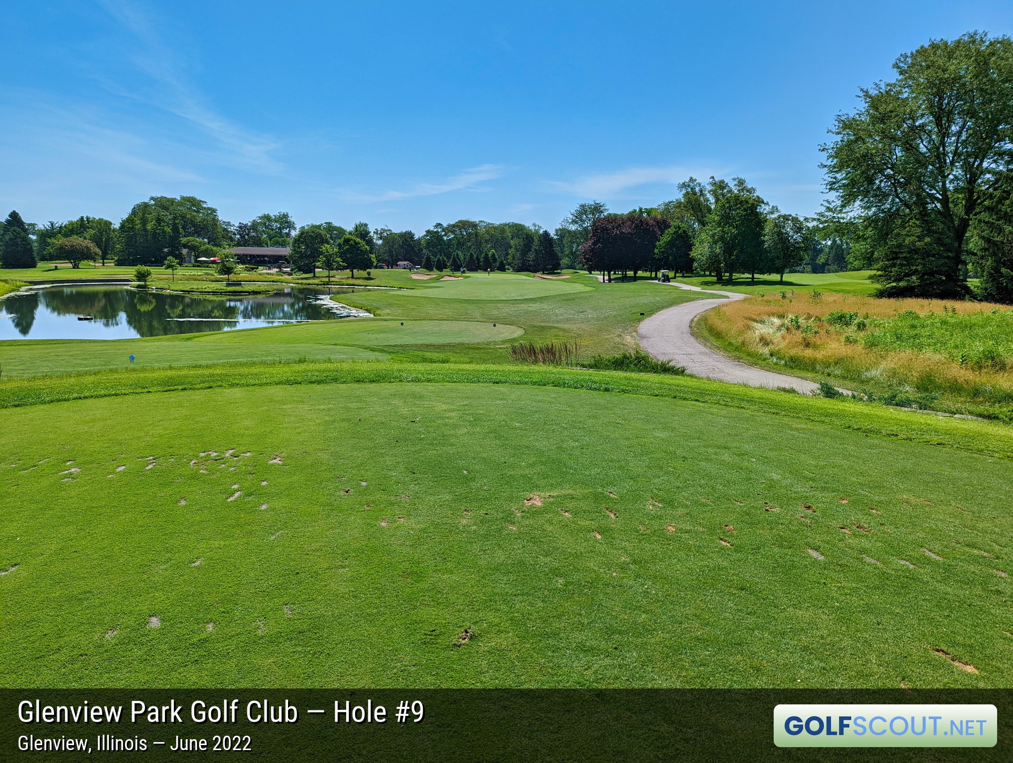 Photo of hole #9 at Glenview Park Golf Club in Glenview, Illinois. 