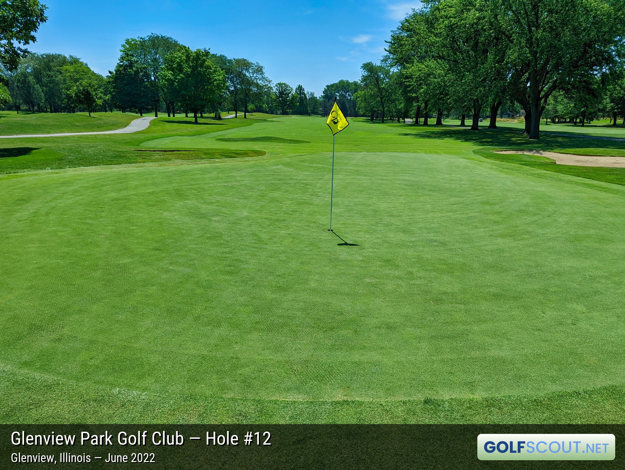 Photo of hole #12 at Glenview Park Golf Club in Glenview, Illinois. 