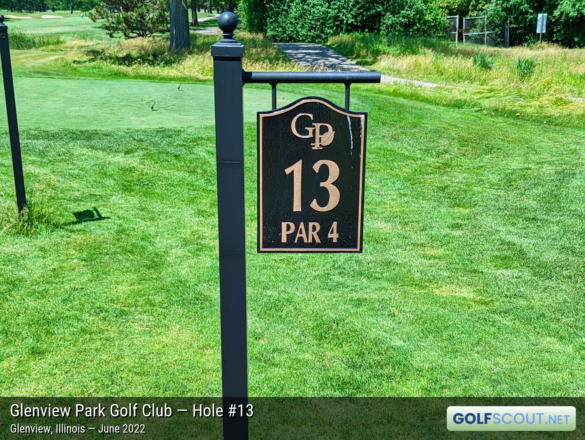 Photo of hole #13 at Glenview Park Golf Club in Glenview, Illinois. 
