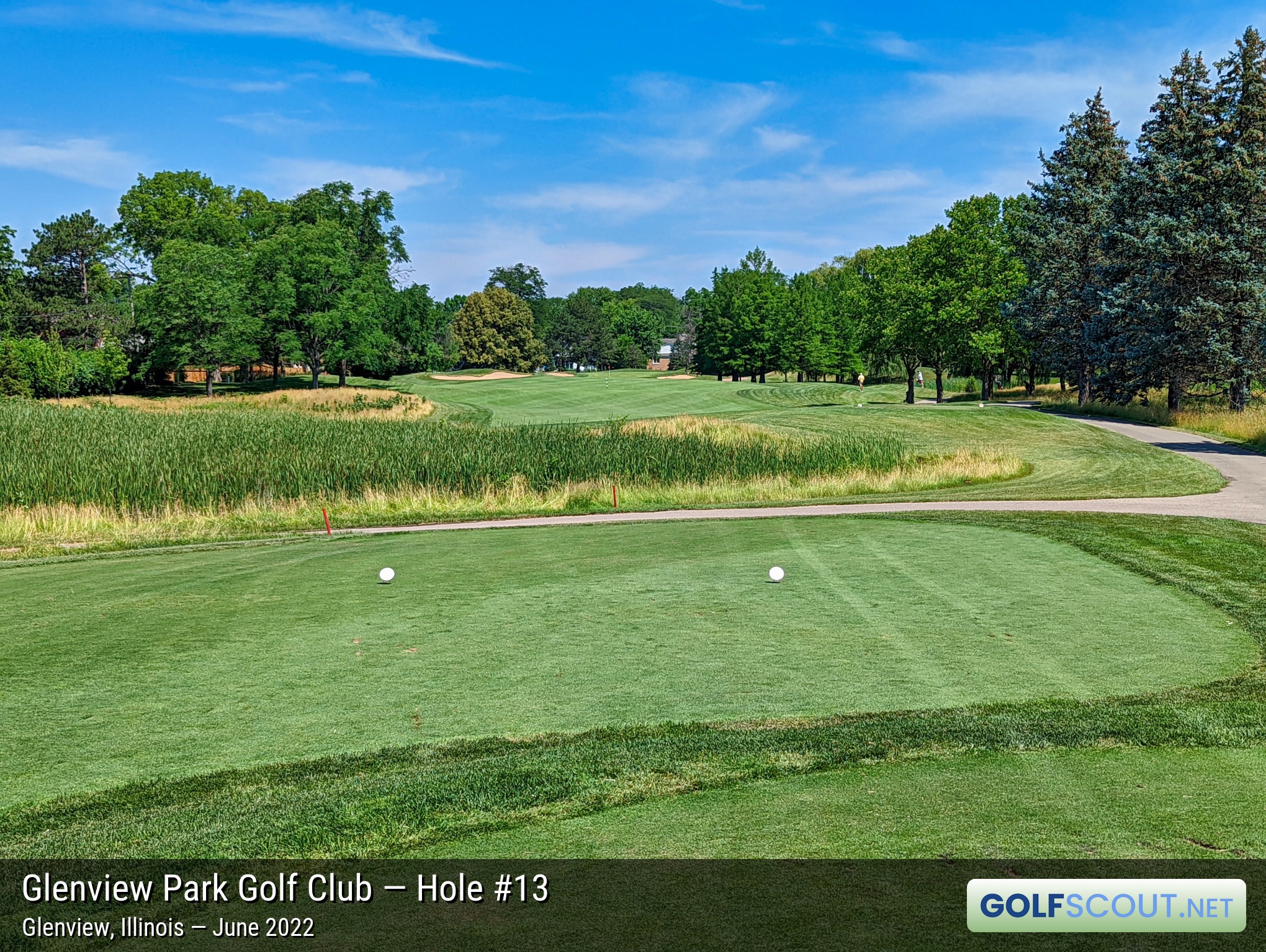 Photo of hole #13 at Glenview Park Golf Club in Glenview, Illinois. 