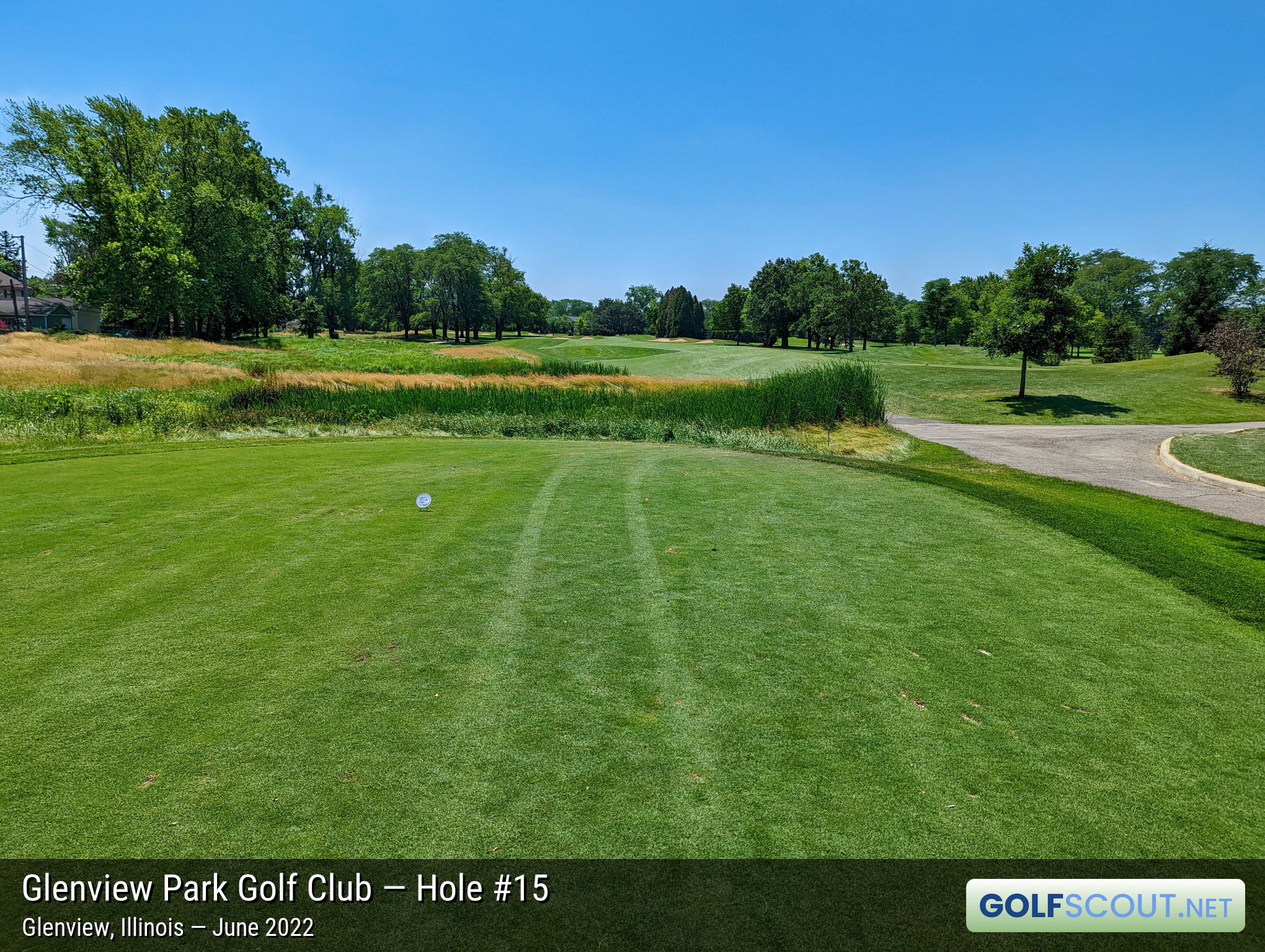 Photo of hole #15 at Glenview Park Golf Club in Glenview, Illinois. 