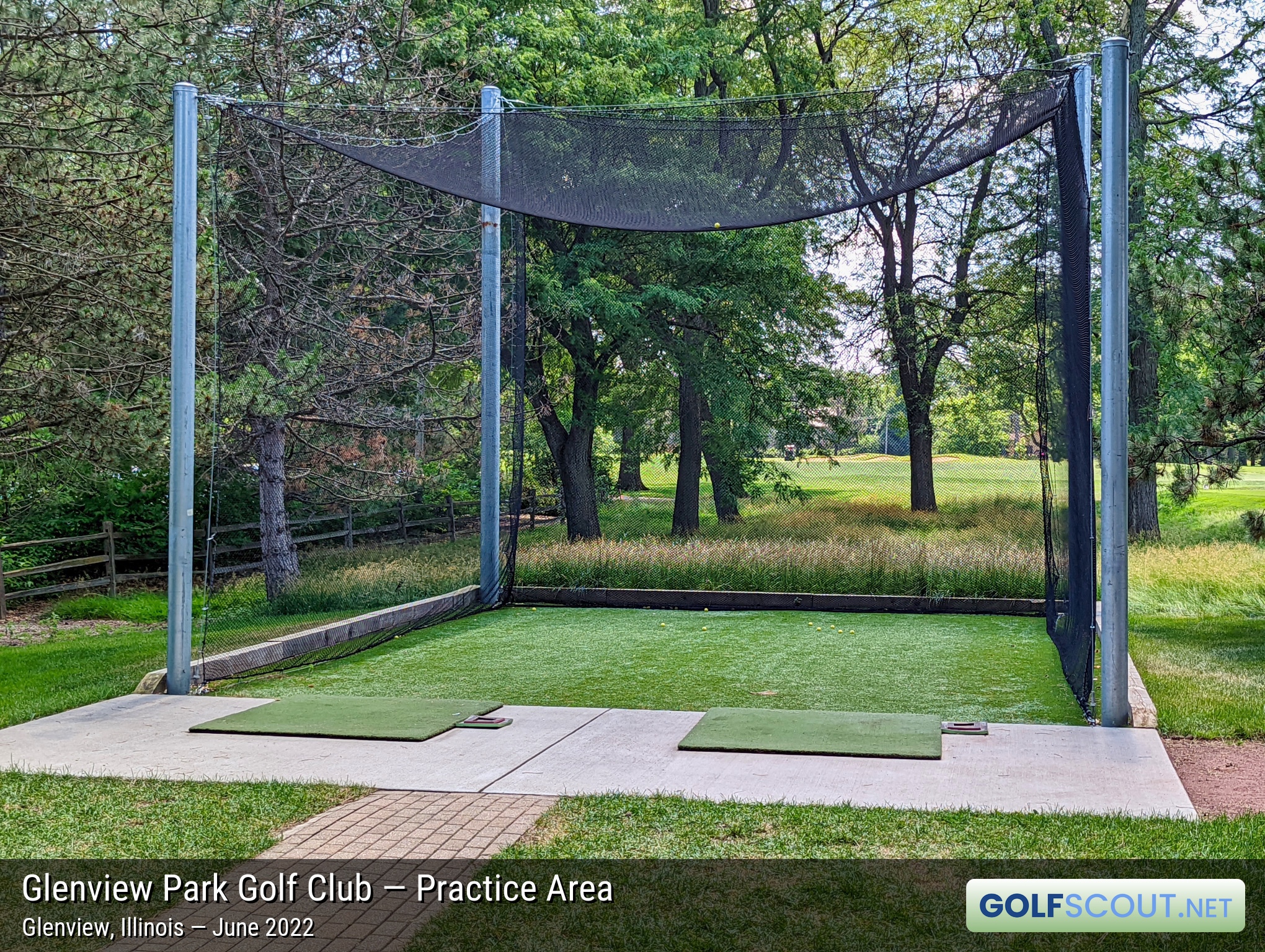 Photo of the practice area at Glenview Park Golf Club in Glenview, Illinois. 
