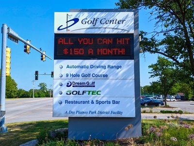 Golf Center Des Plaines Entrance Sign