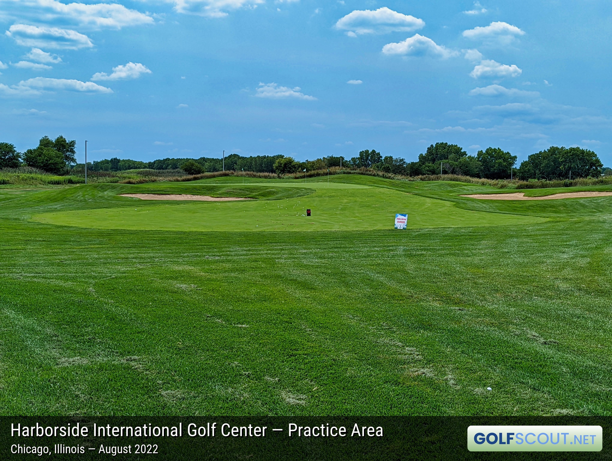 Photo of the practice area at Harborside International - Port Course in Chicago, Illinois. 