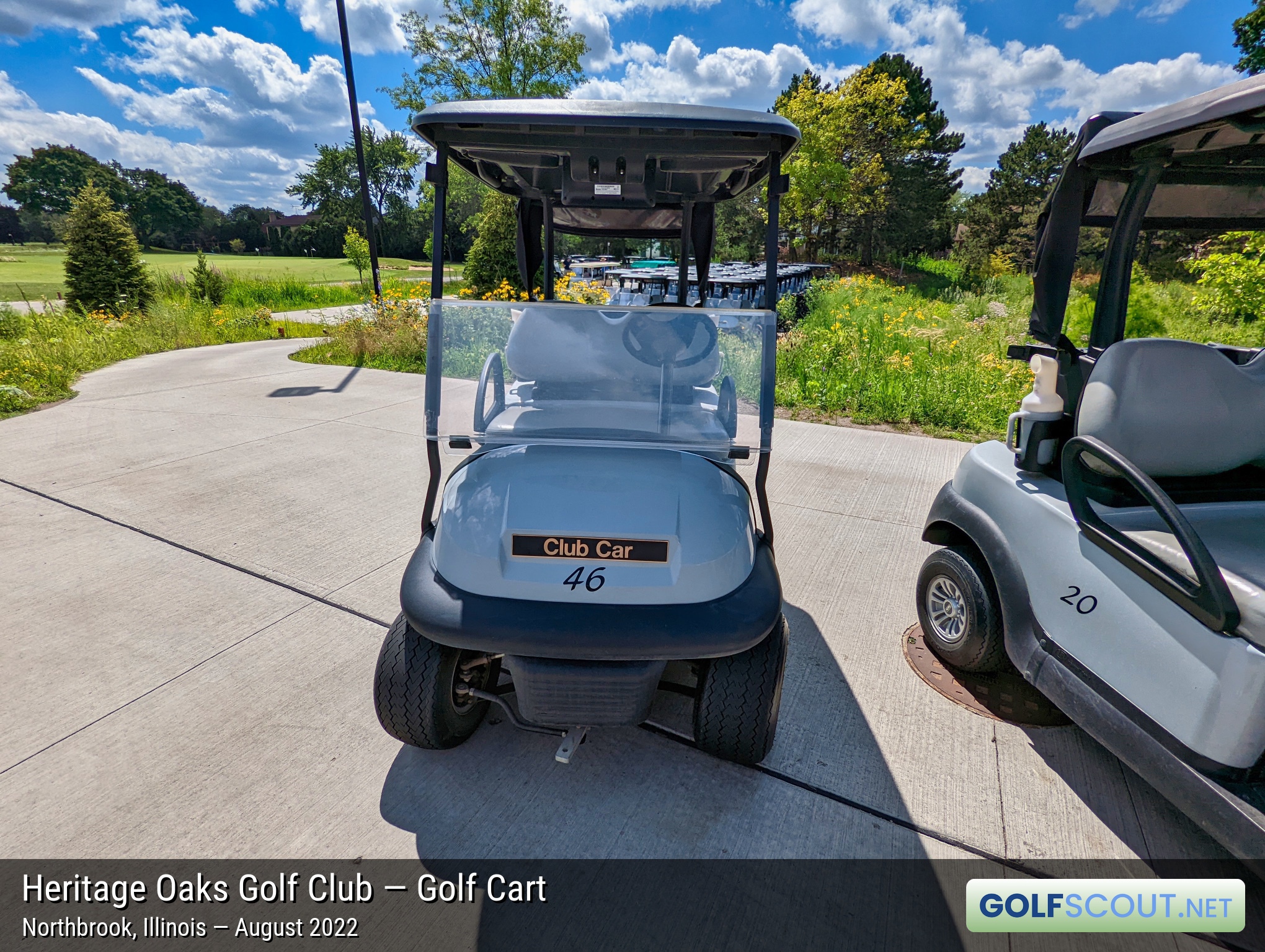 Photo of the golf carts at Heritage Oaks Golf Club - Classic 18 in Northbrook, Illinois. 