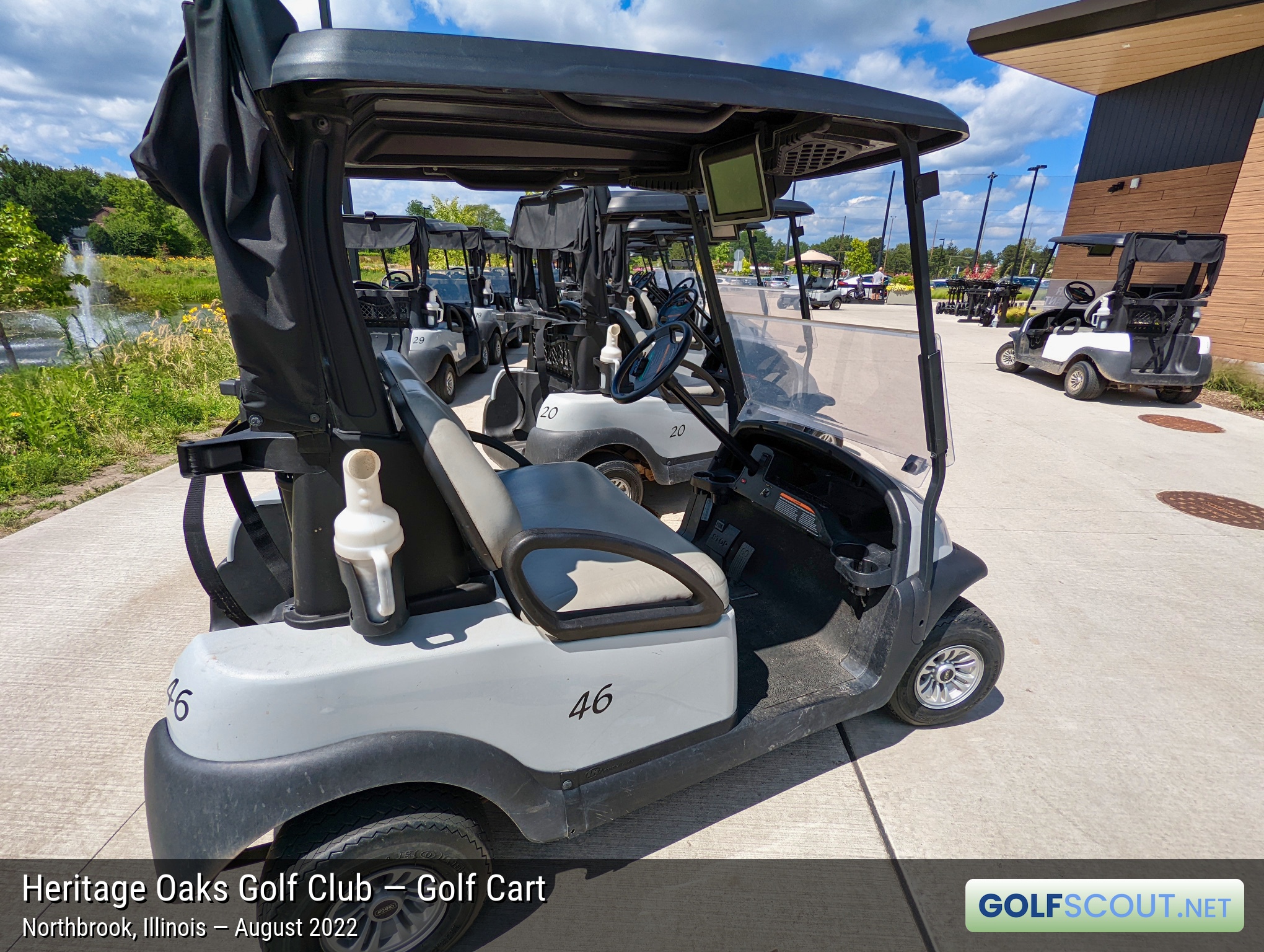 Photo of the golf carts at Heritage Oaks Golf Club - Classic 18 in Northbrook, Illinois. 