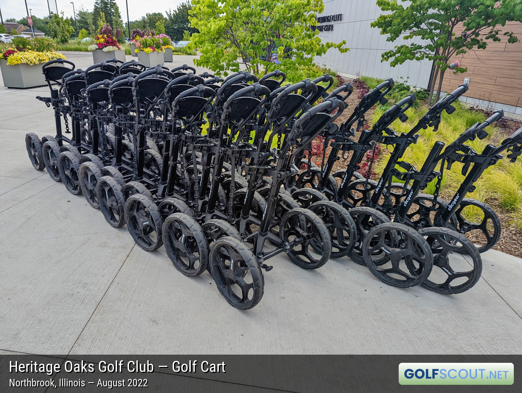 Photo of the golf carts at Heritage Oaks Golf Club - Classic 18 in Northbrook, Illinois. 