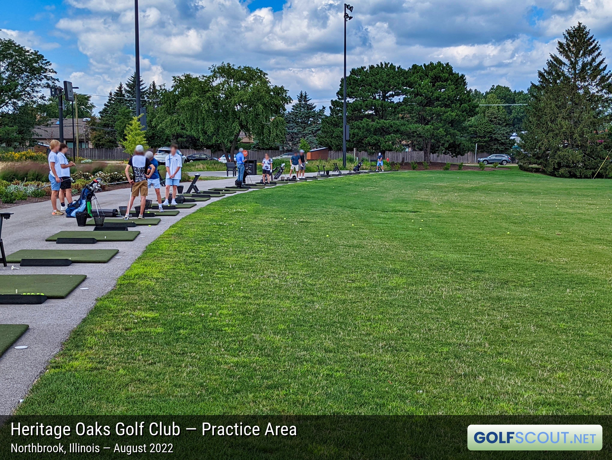 Photo of the practice area at Heritage Oaks Golf Club - Classic 18 in Northbrook, Illinois. 