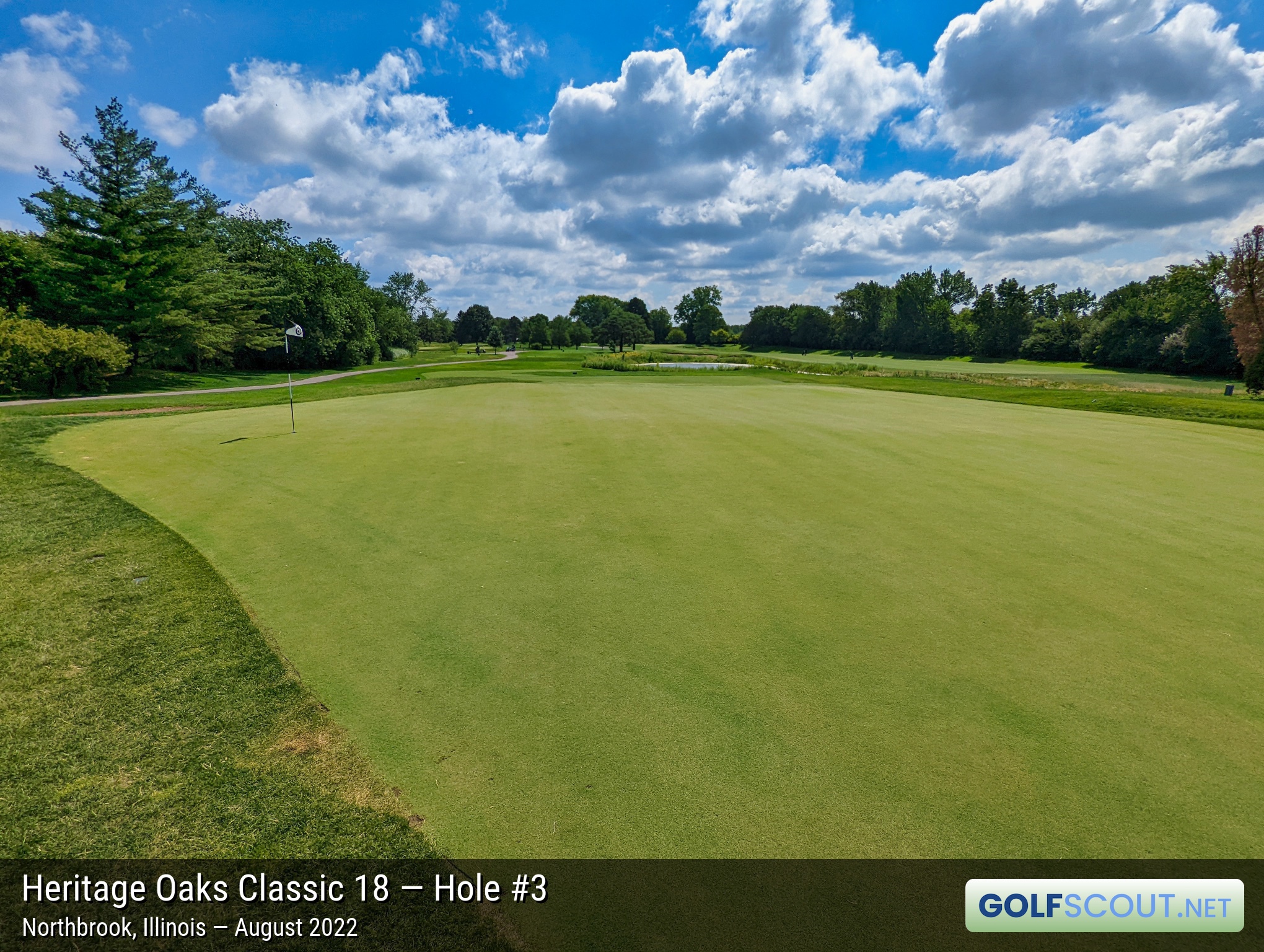 Photo of hole #3 at Heritage Oaks Golf Club - Classic 18 in Northbrook, Illinois. 