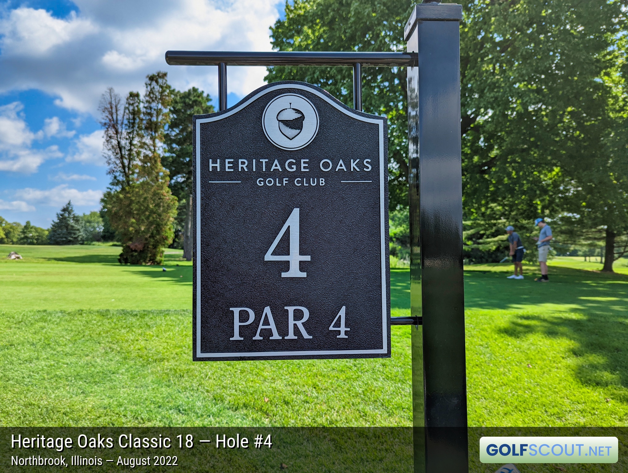 Photo of hole #4 at Heritage Oaks Golf Club - Classic 18 in Northbrook, Illinois. 