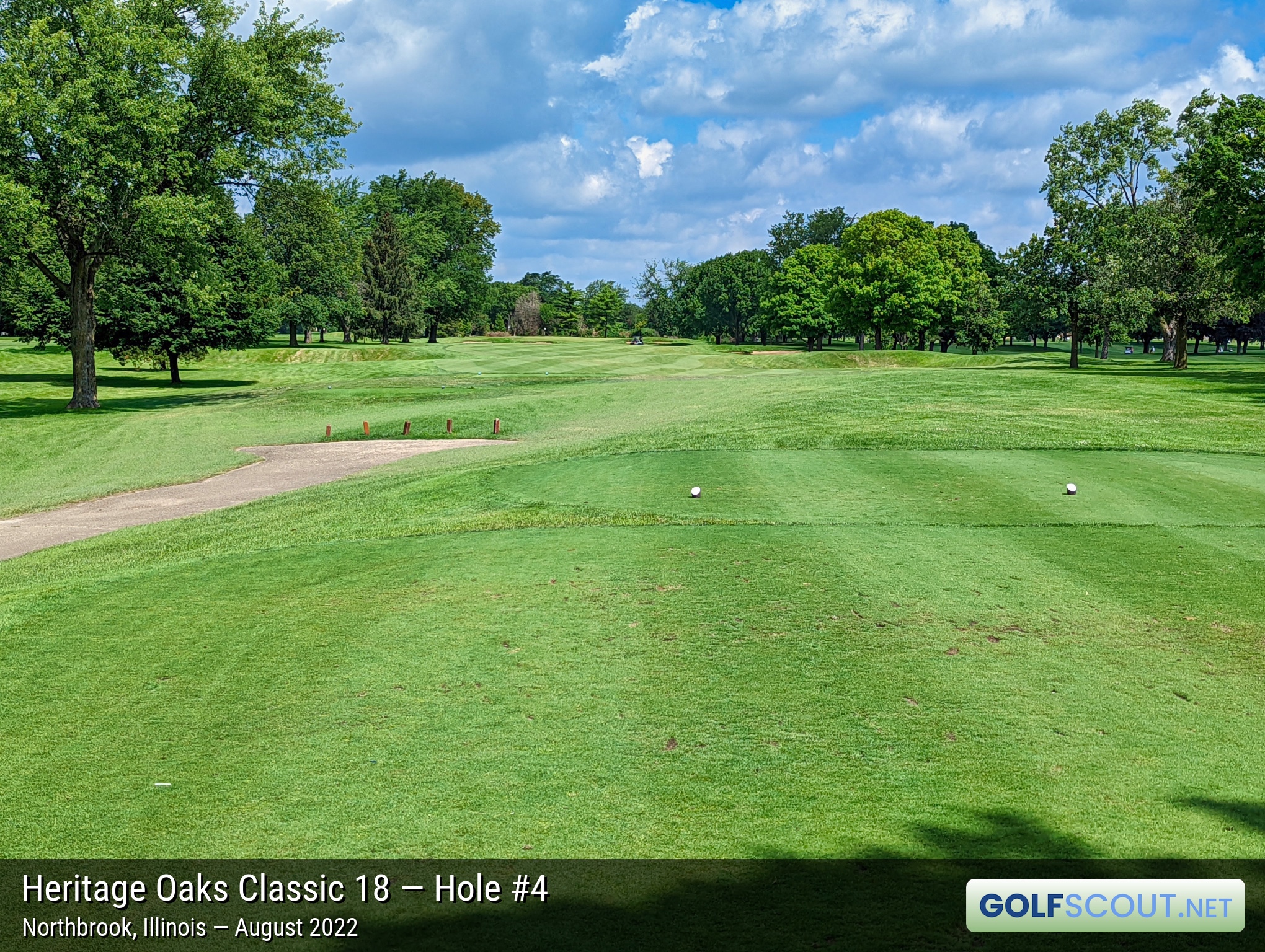 Photo of hole #4 at Heritage Oaks Golf Club - Classic 18 in Northbrook, Illinois. 