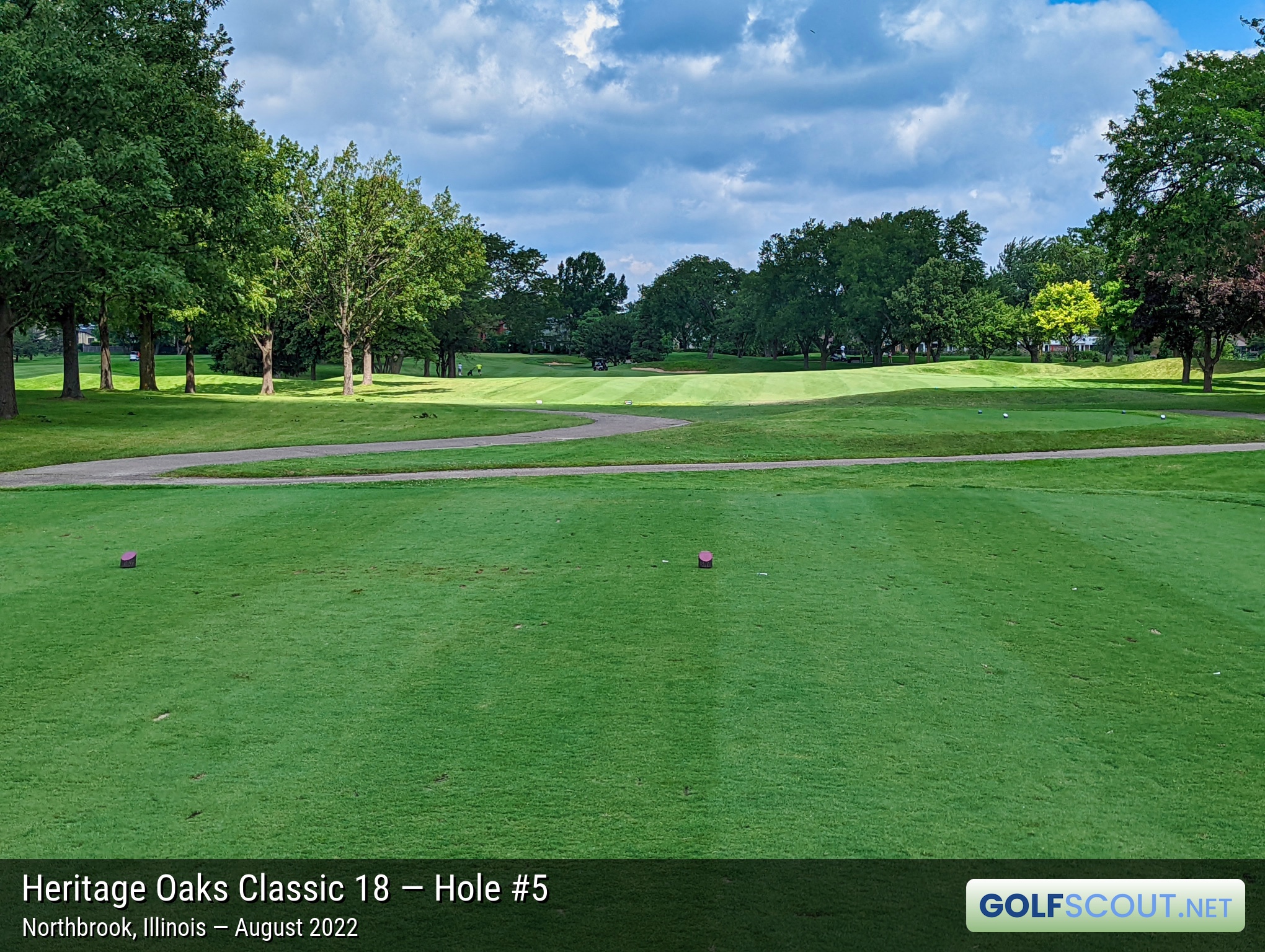Photo of hole #5 at Heritage Oaks Golf Club - Classic 18 in Northbrook, Illinois. 