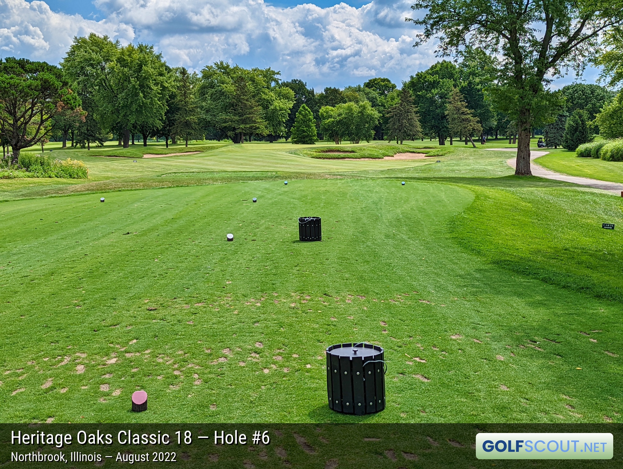 Photo of hole #6 at Heritage Oaks Golf Club - Classic 18 in Northbrook, Illinois. 