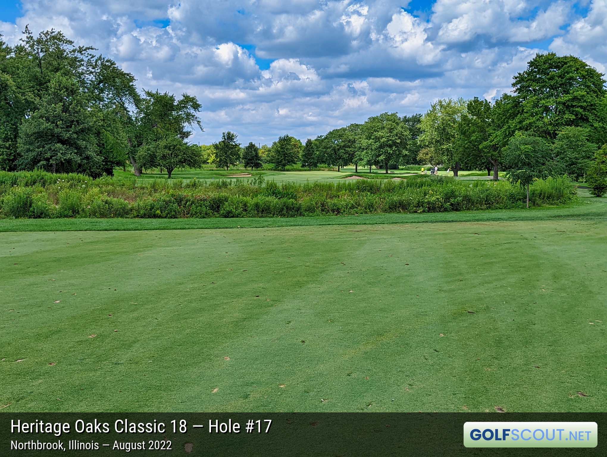 Photo of hole #17 at Heritage Oaks Golf Club - Classic 18 in Northbrook, Illinois. 