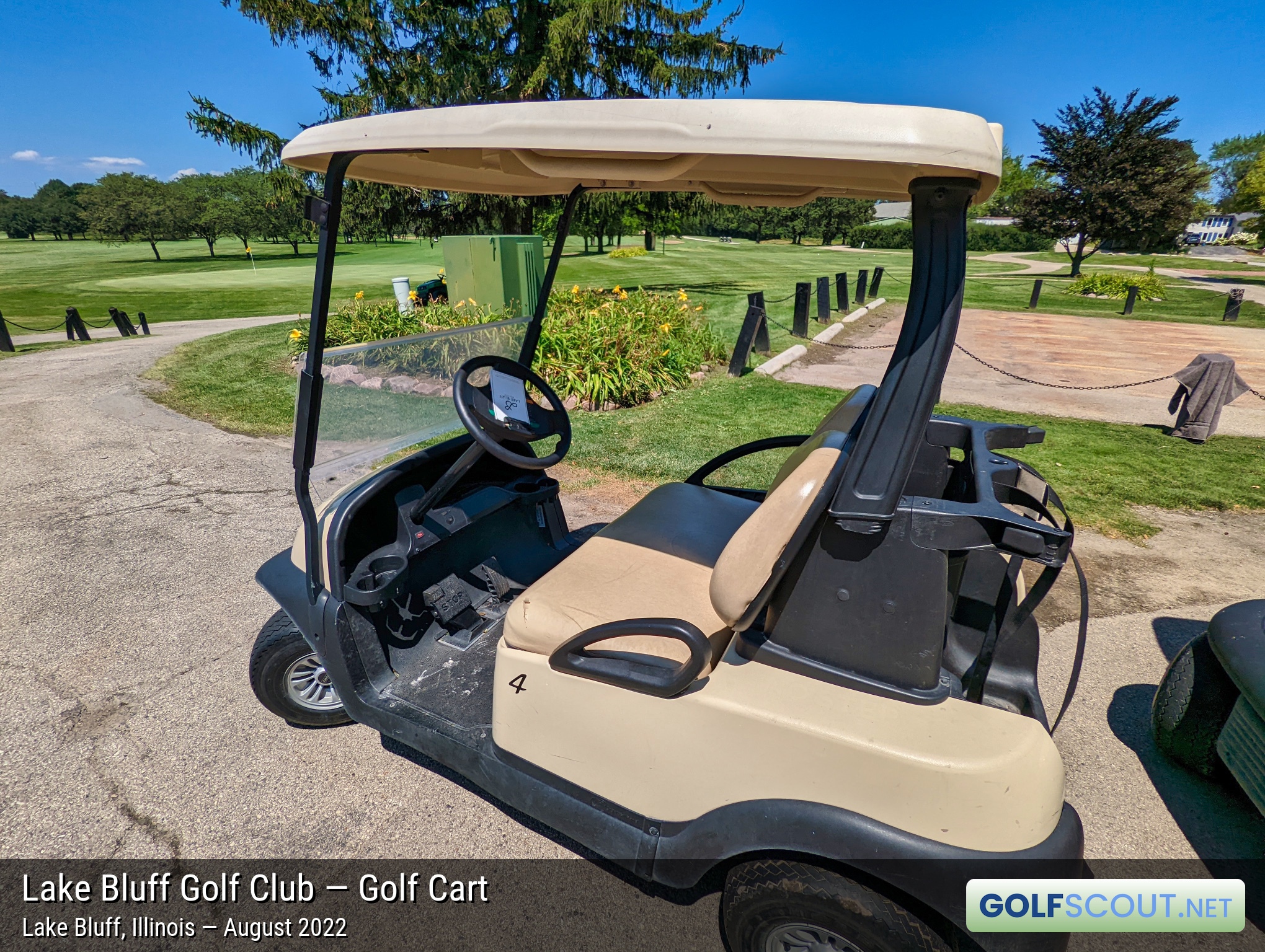 Photo of the golf carts at Lake Bluff Golf Club in Lake Bluff, Illinois. 