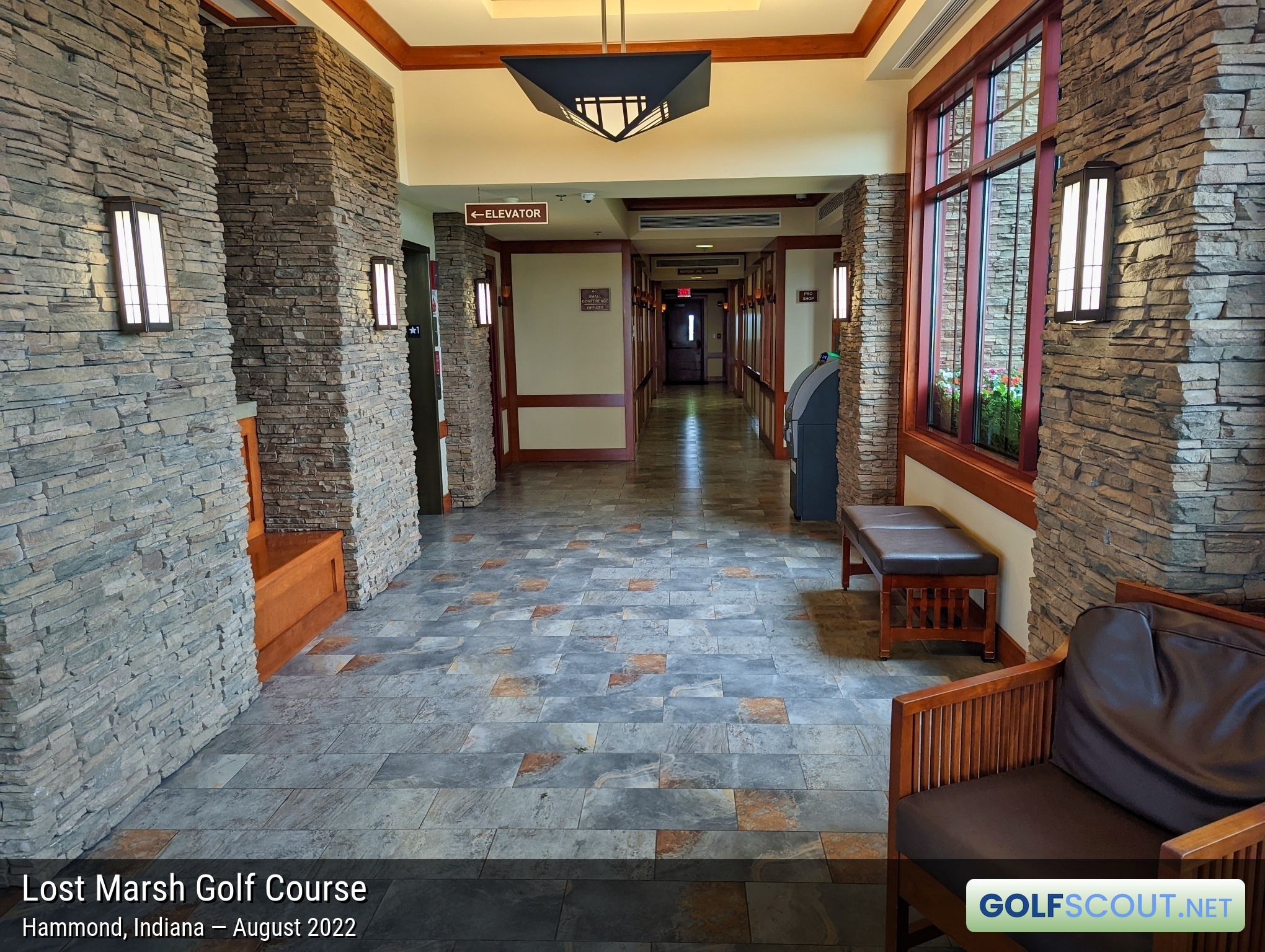 Photo of the clubhouse at Lost Marsh Golf Course in Hammond, Indiana. 