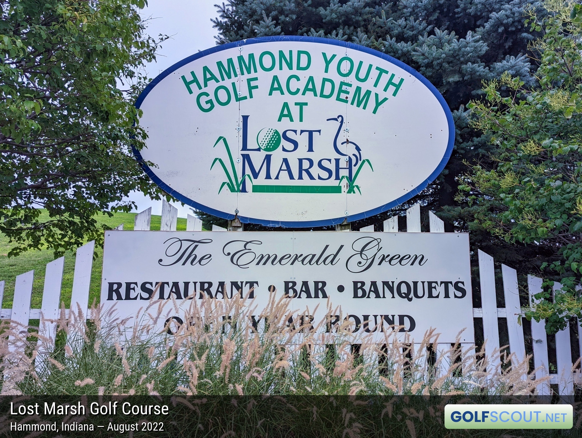 Sign at the entrance to Lost Marsh Golf Course