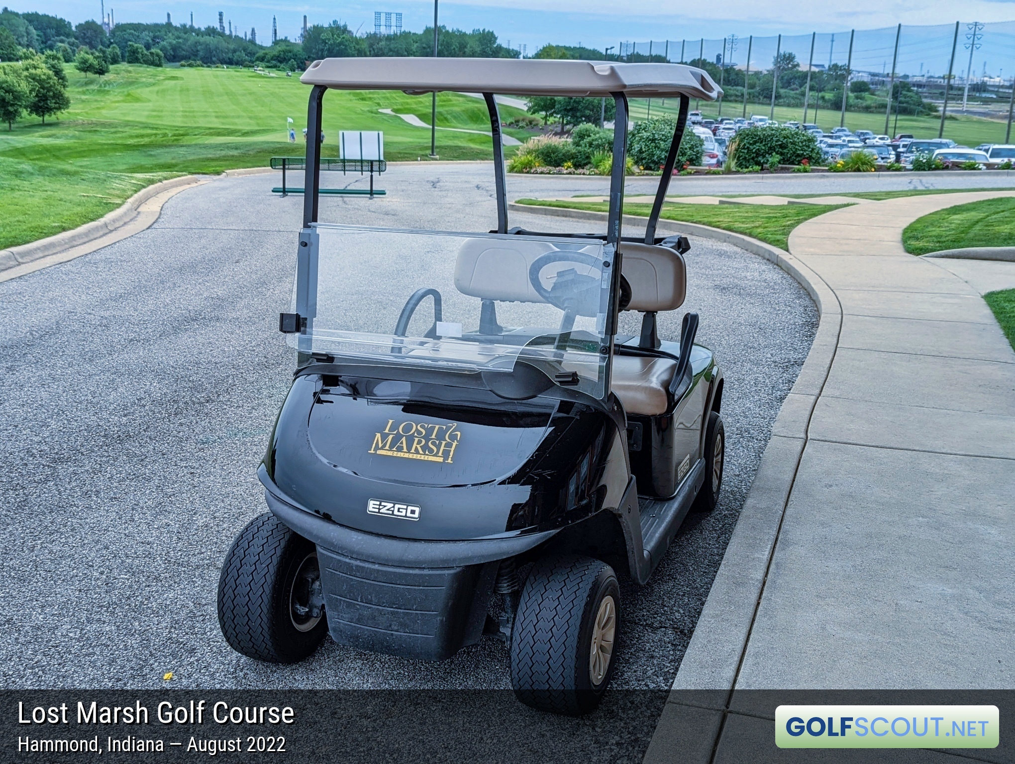 Photo of the golf carts at Lost Marsh Golf Course in Hammond, Indiana. 