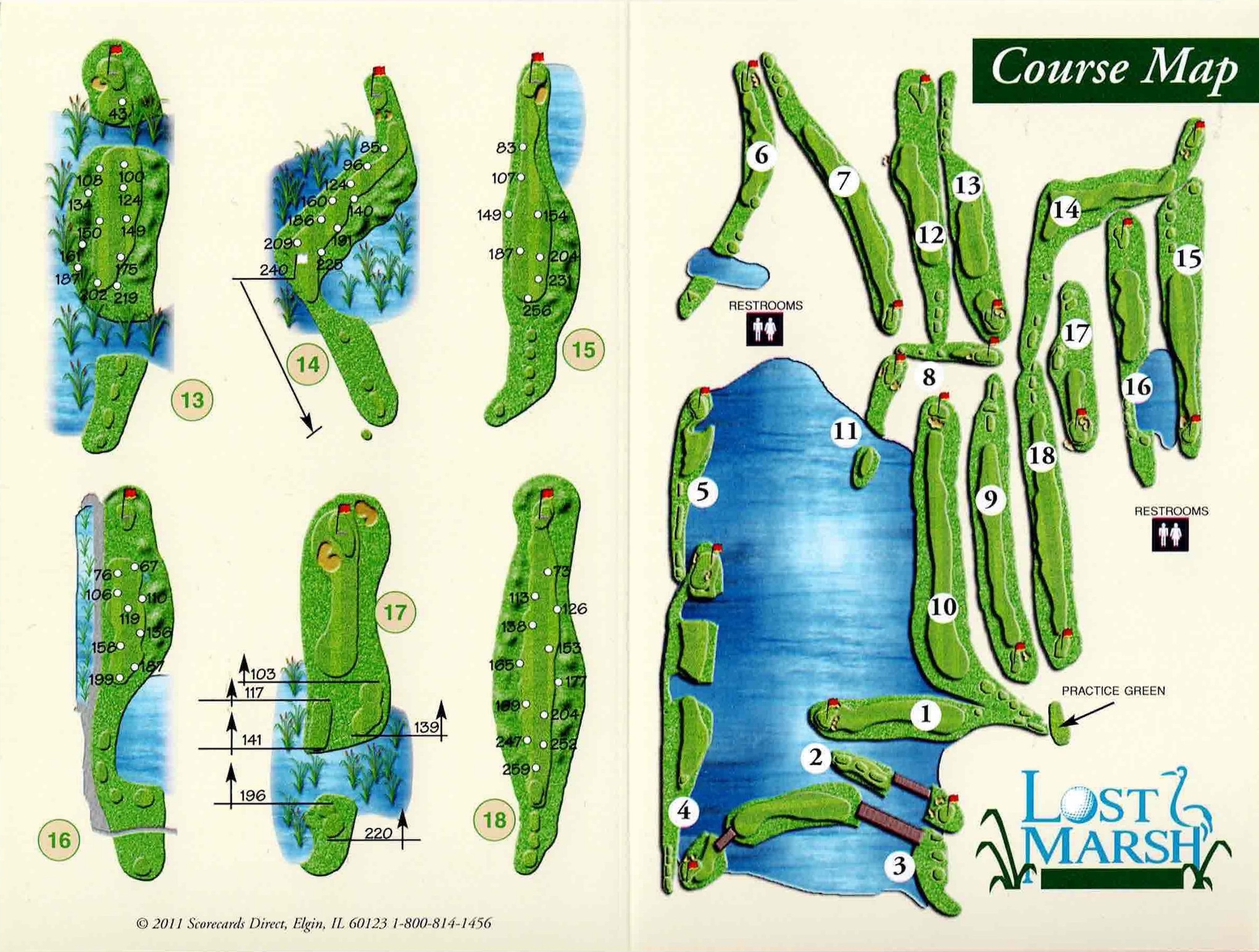 Scan of the scorecard from Lost Marsh Golf Course in Hammond, Indiana. 