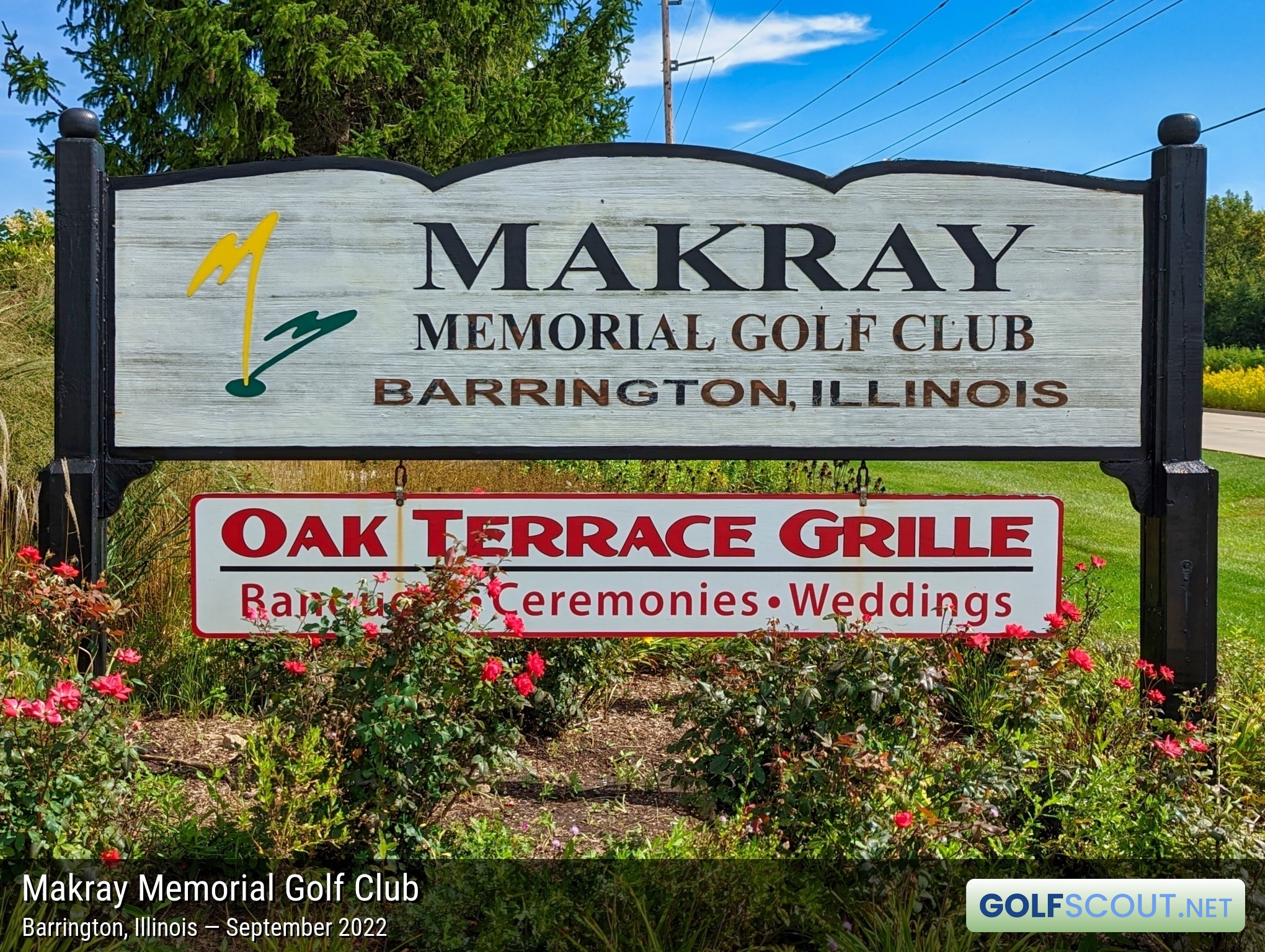 Sign at the entrance to Makray Memorial Golf Club