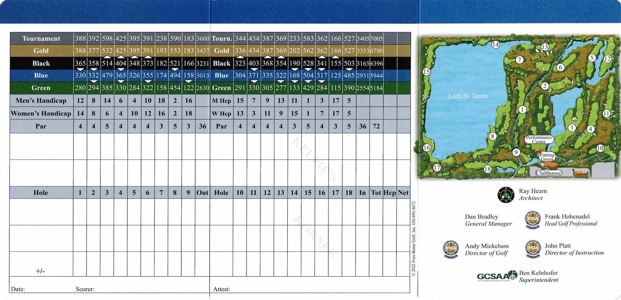 Scan of the scorecard from Mistwood Golf Club in Romeoville, Illinois. 