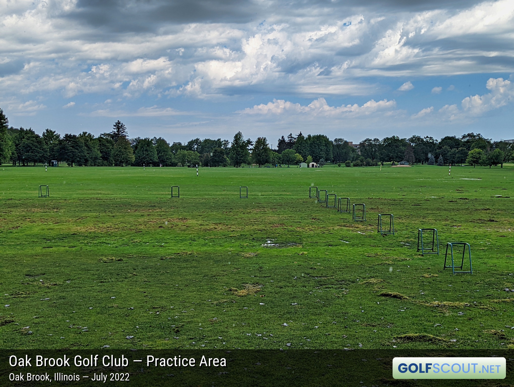 Photo of the practice area at Oak Brook Golf Club in Oak Brook, Illinois. 