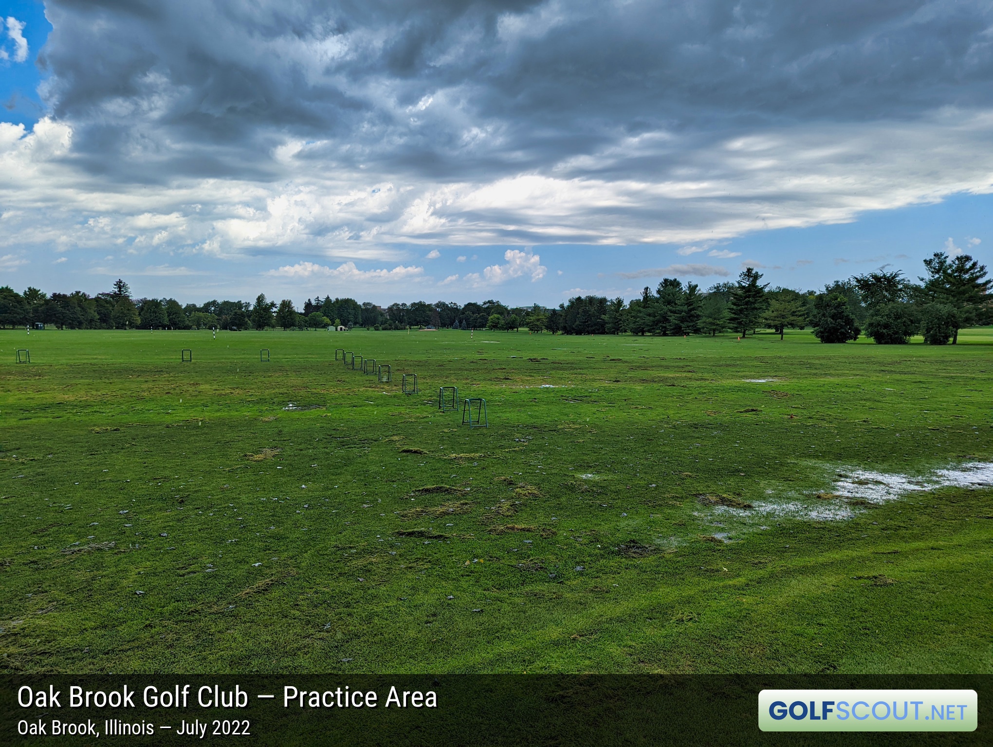 Photo of the practice area at Oak Brook Golf Club in Oak Brook, Illinois. 