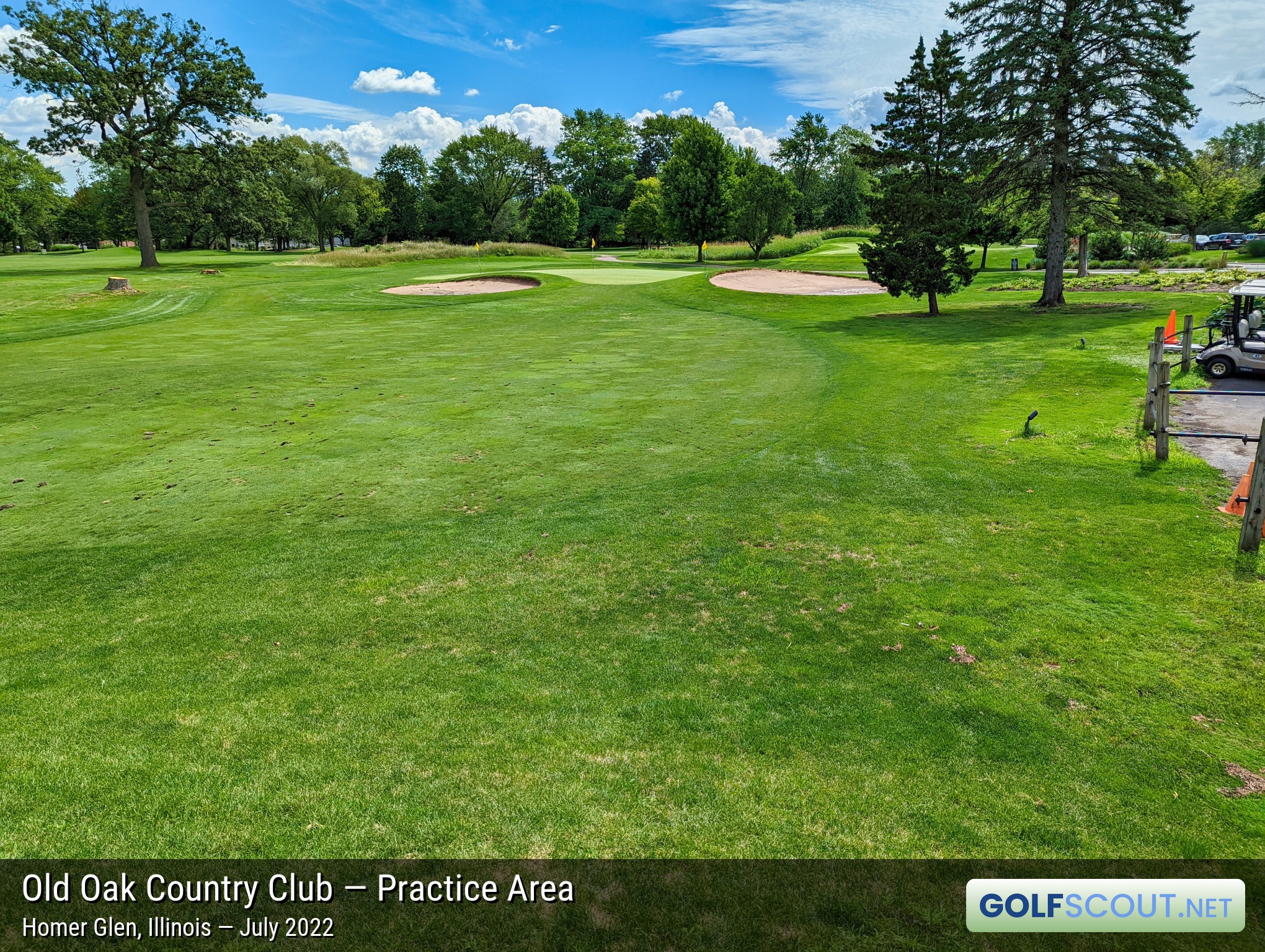 Photo of the practice area at Old Oak Country Club in Homer Glen, Illinois. 