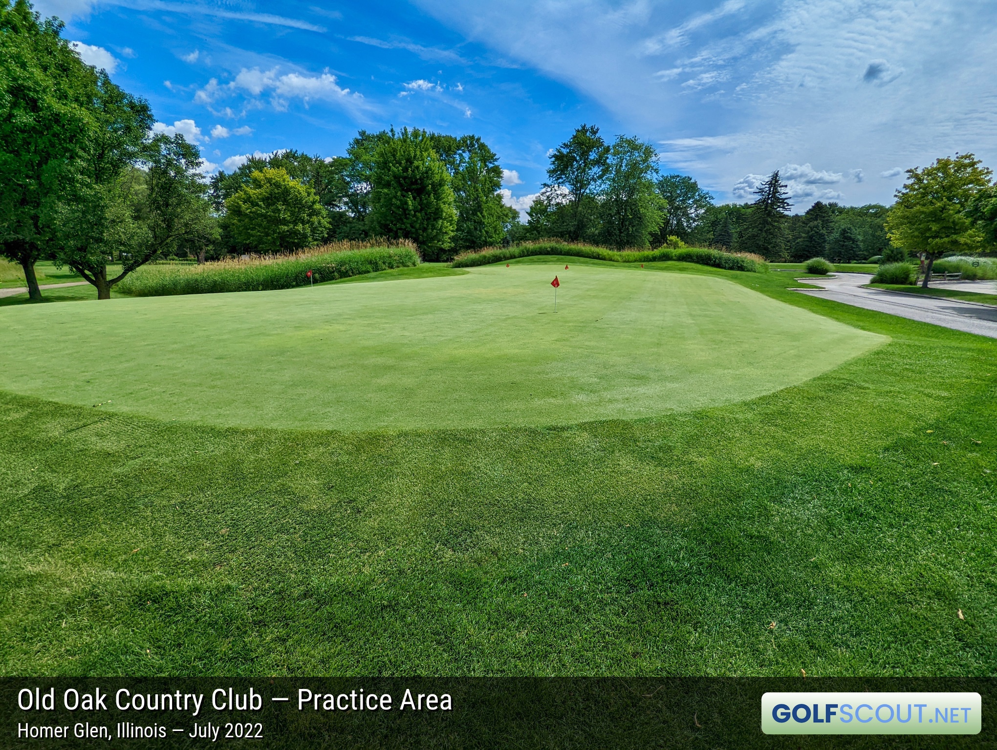 Photo of the practice area at Old Oak Country Club in Homer Glen, Illinois. 