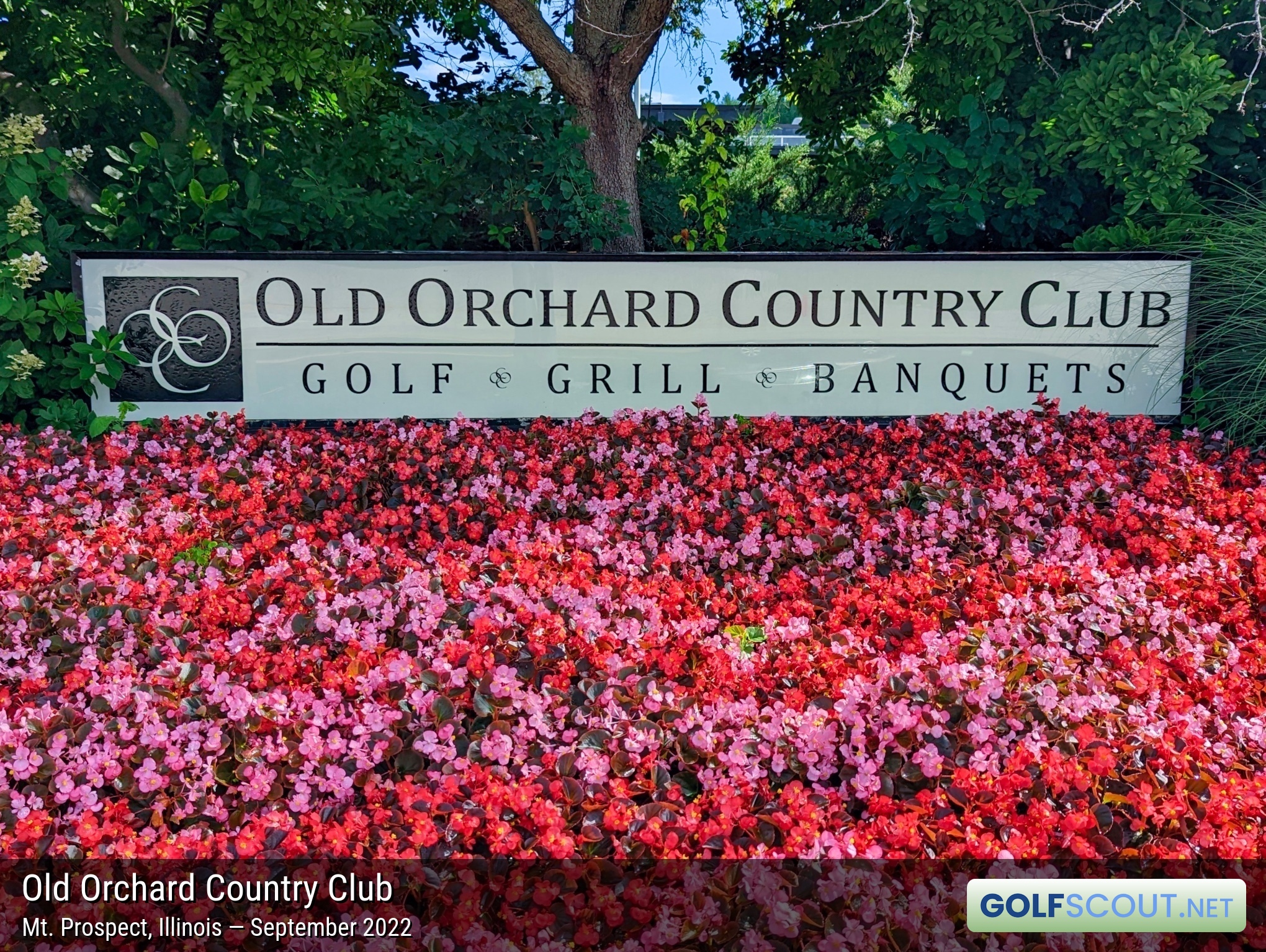 Sign at the entrance to Old Orchard Country Club