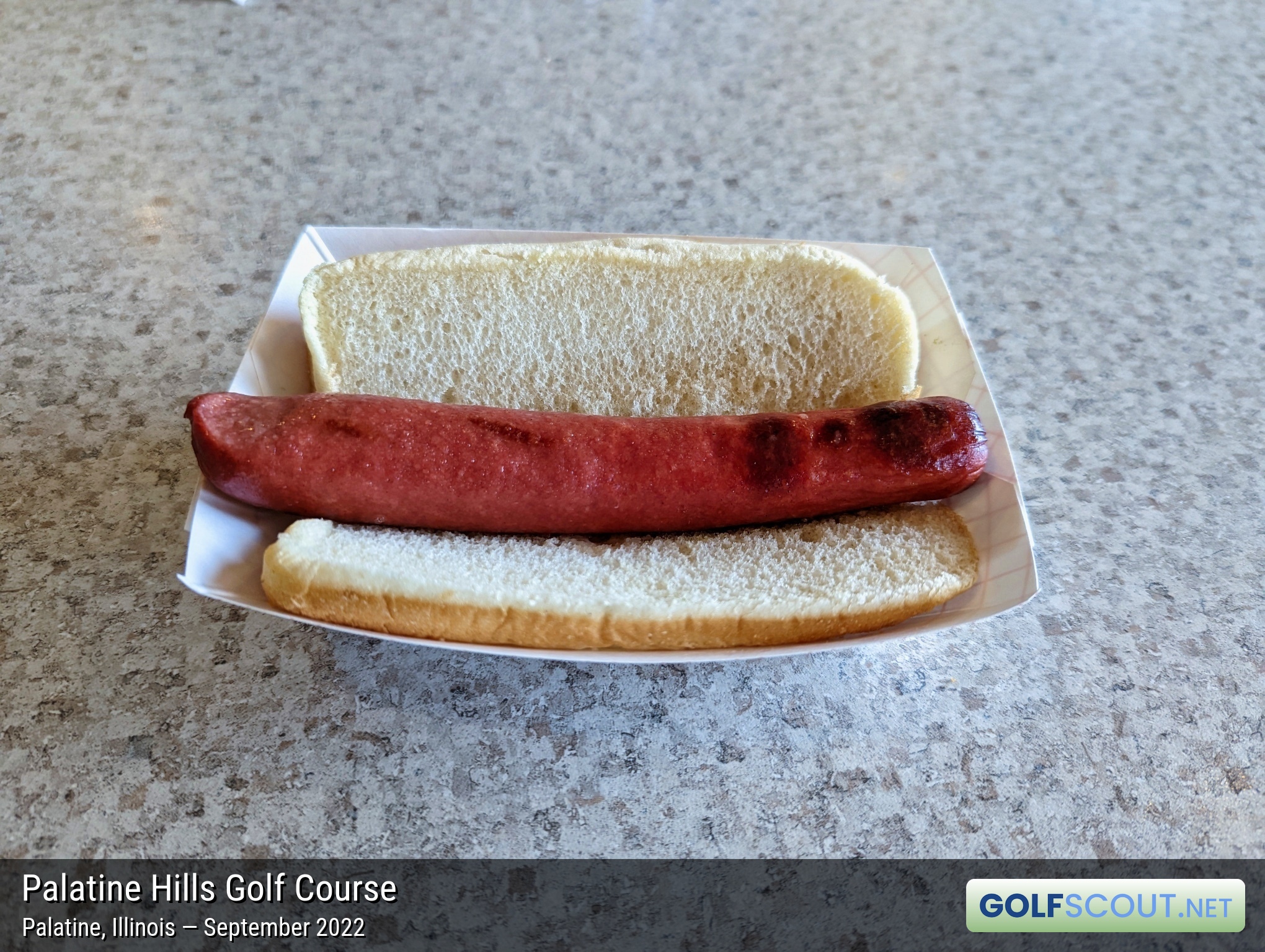Photo of the food and dining at Palatine Hills Golf Course in Palatine, Illinois. Photo of the hot dog at Palatine Hills Golf Course in Palatine, Illinois.
