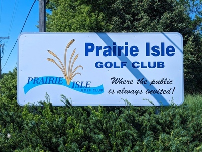 Prairie Isle Golf Course Entrance Sign