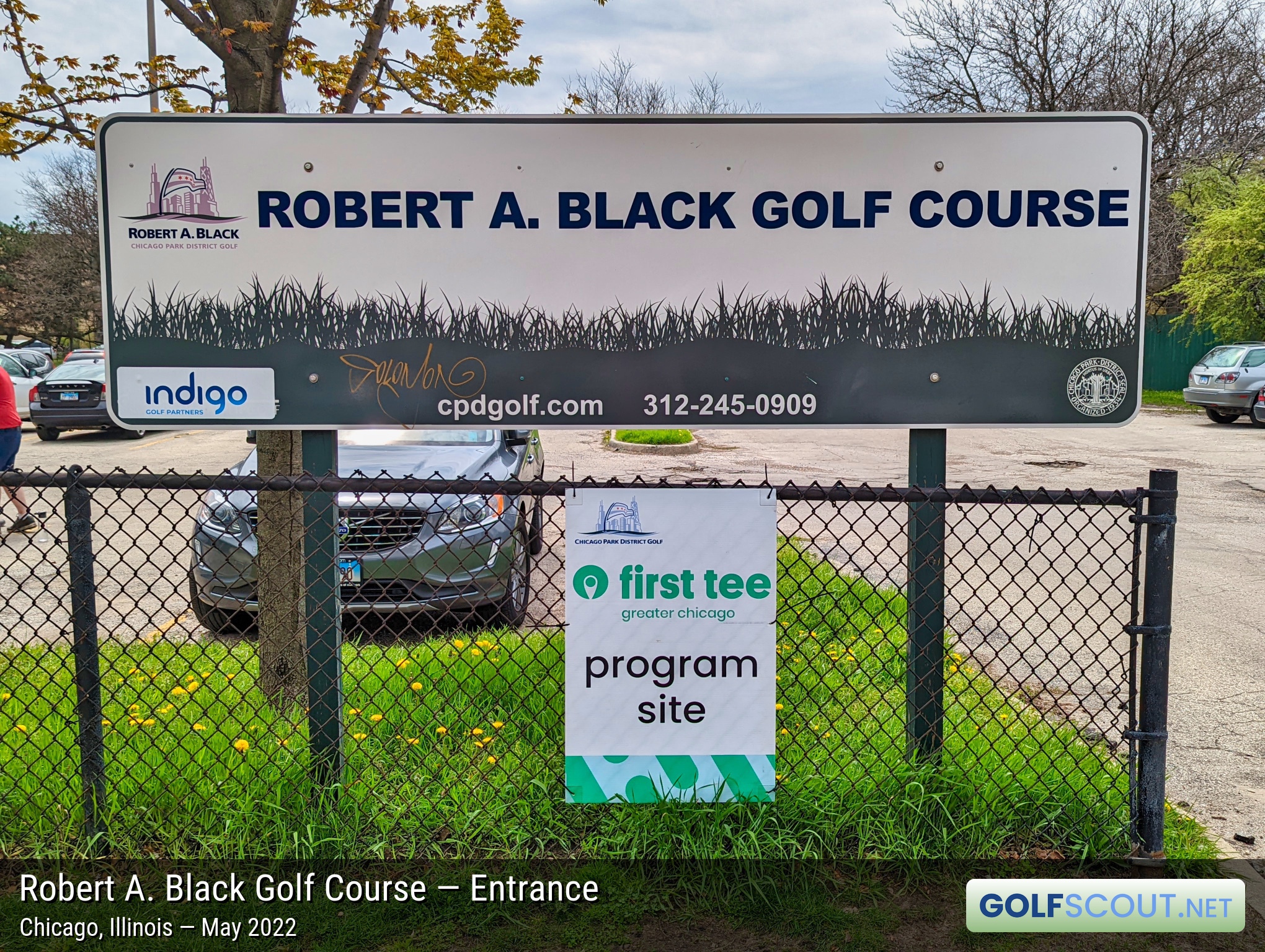 Sign at the entrance to Robert A. Black Golf Course