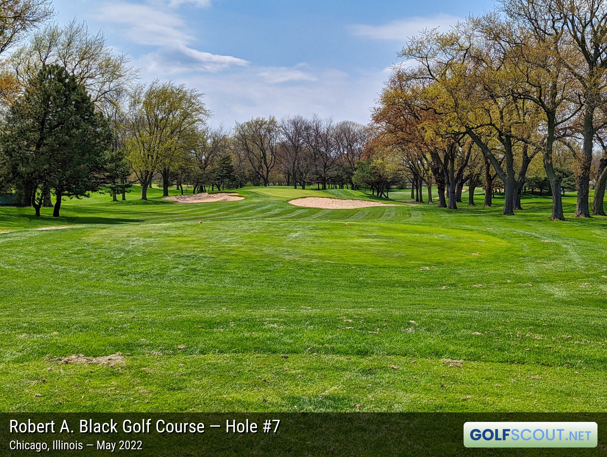 Photo of hole #7 at Robert A. Black Golf Course in Chicago, Illinois. 