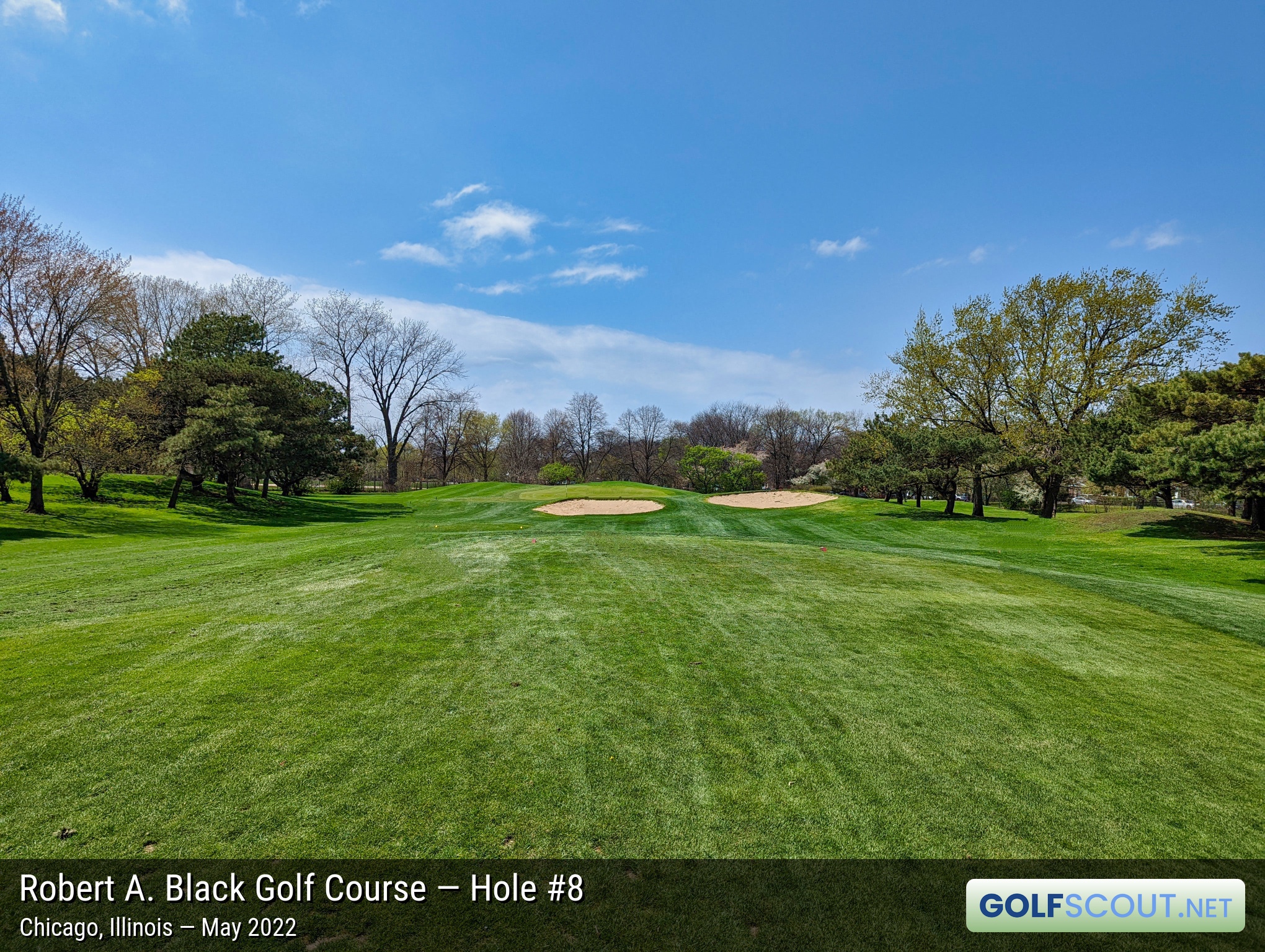 Photo of hole #8 at Robert A. Black Golf Course in Chicago, Illinois. 