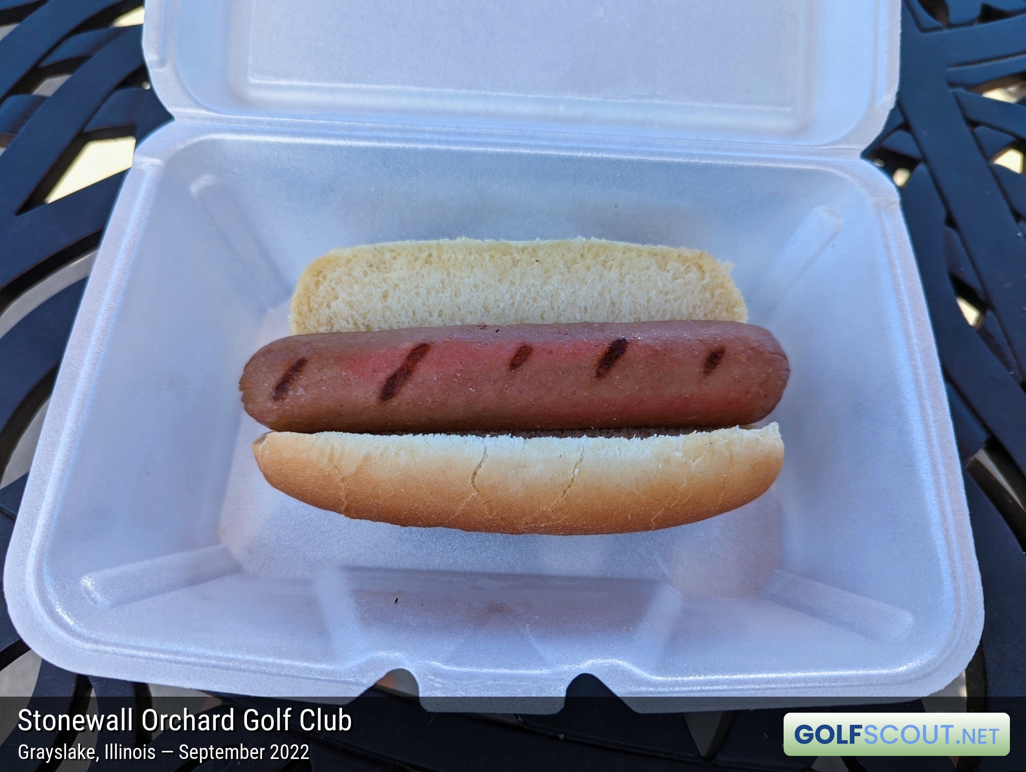Photo of the food and dining at Stonewall Orchard Golf Club in Grayslake, Illinois. Photo of the hot dog at Stonewall Orchard Golf Club in Grayslake, Illinois.