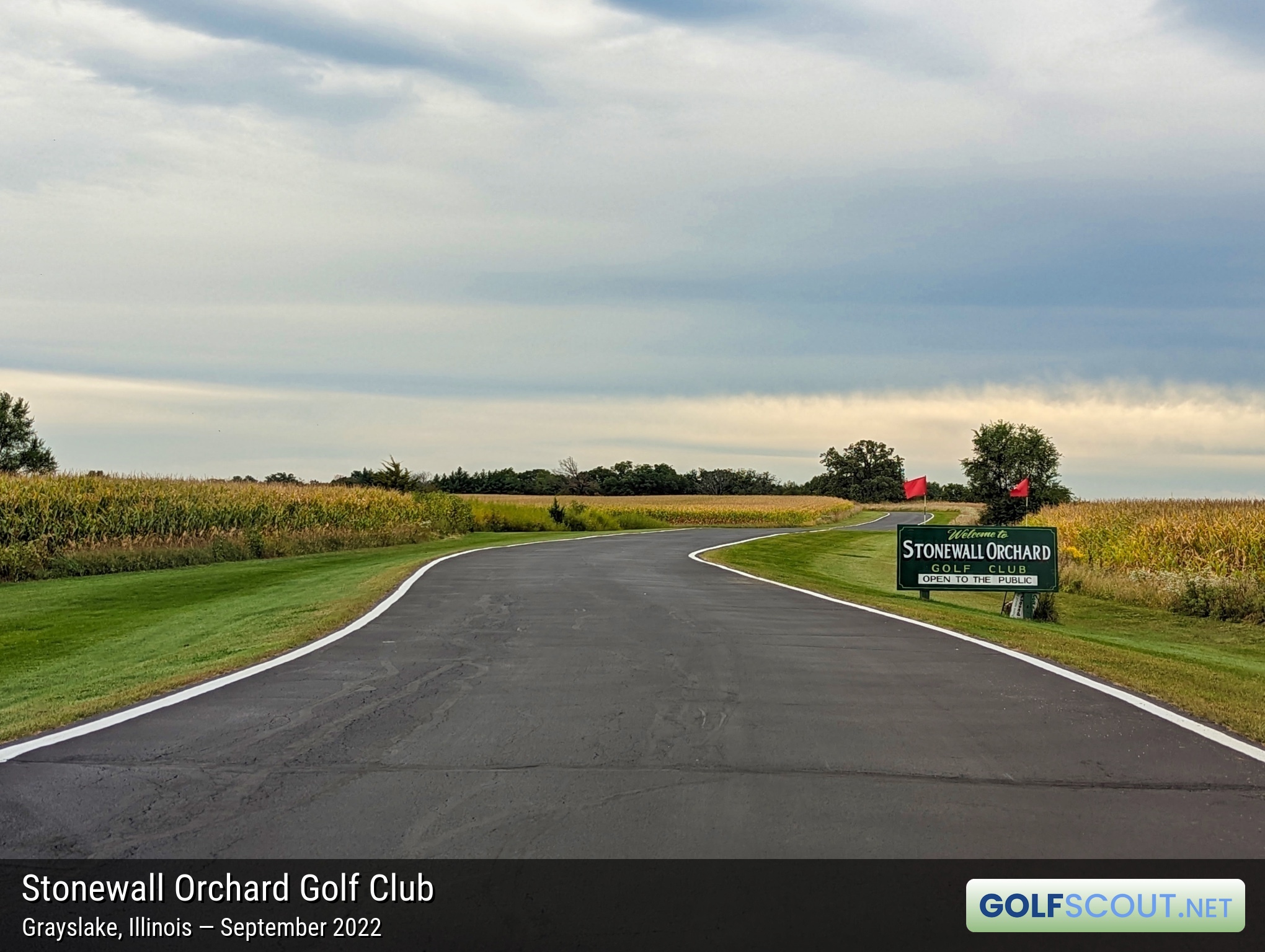 Miscellaneous photo of Stonewall Orchard Golf Club in Grayslake, Illinois. The entrance to Stonewall Orchard is a very long driveway cutting through corn fields that sets the stage for the round to come.