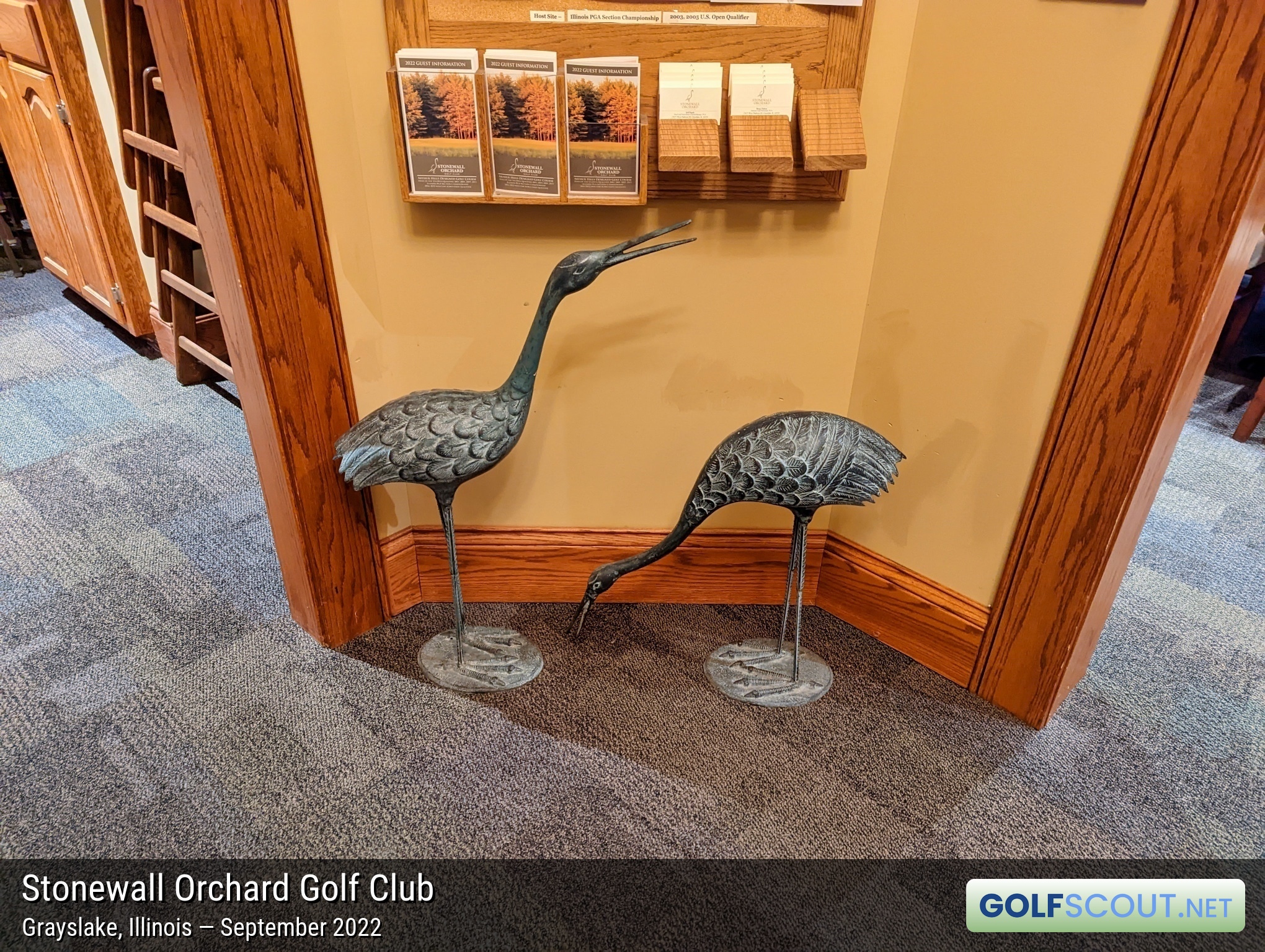 Miscellaneous photo of Stonewall Orchard Golf Club in Grayslake, Illinois. After I saw Sandhill Cranes out on the course, I noticed these guys in the clubhouse. Also the logo on the scorecard is either a Sandhill Crane or a Great Egret.