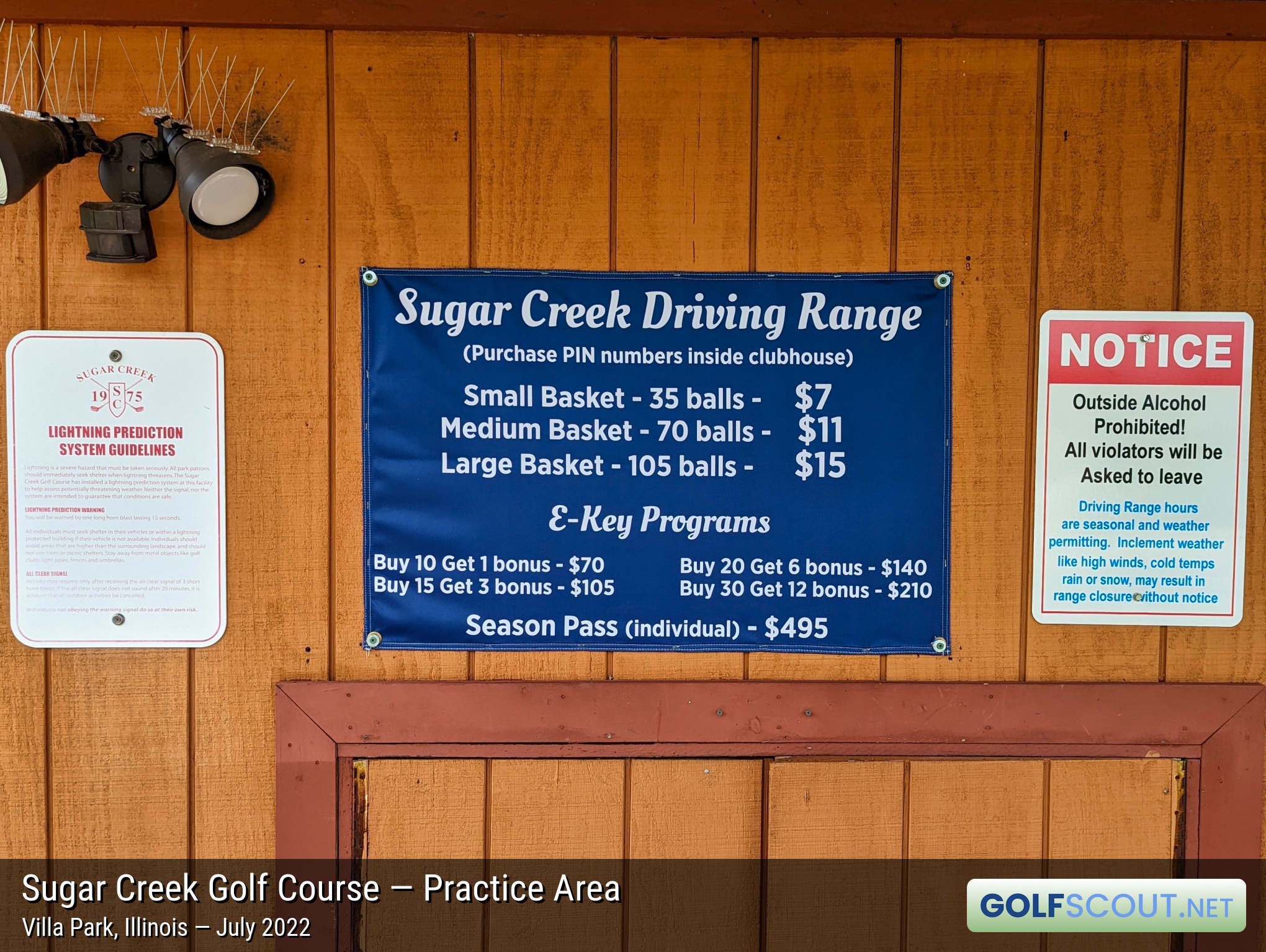 Photo of the practice area at Sugar Creek Golf Course in Villa Park, Illinois. 